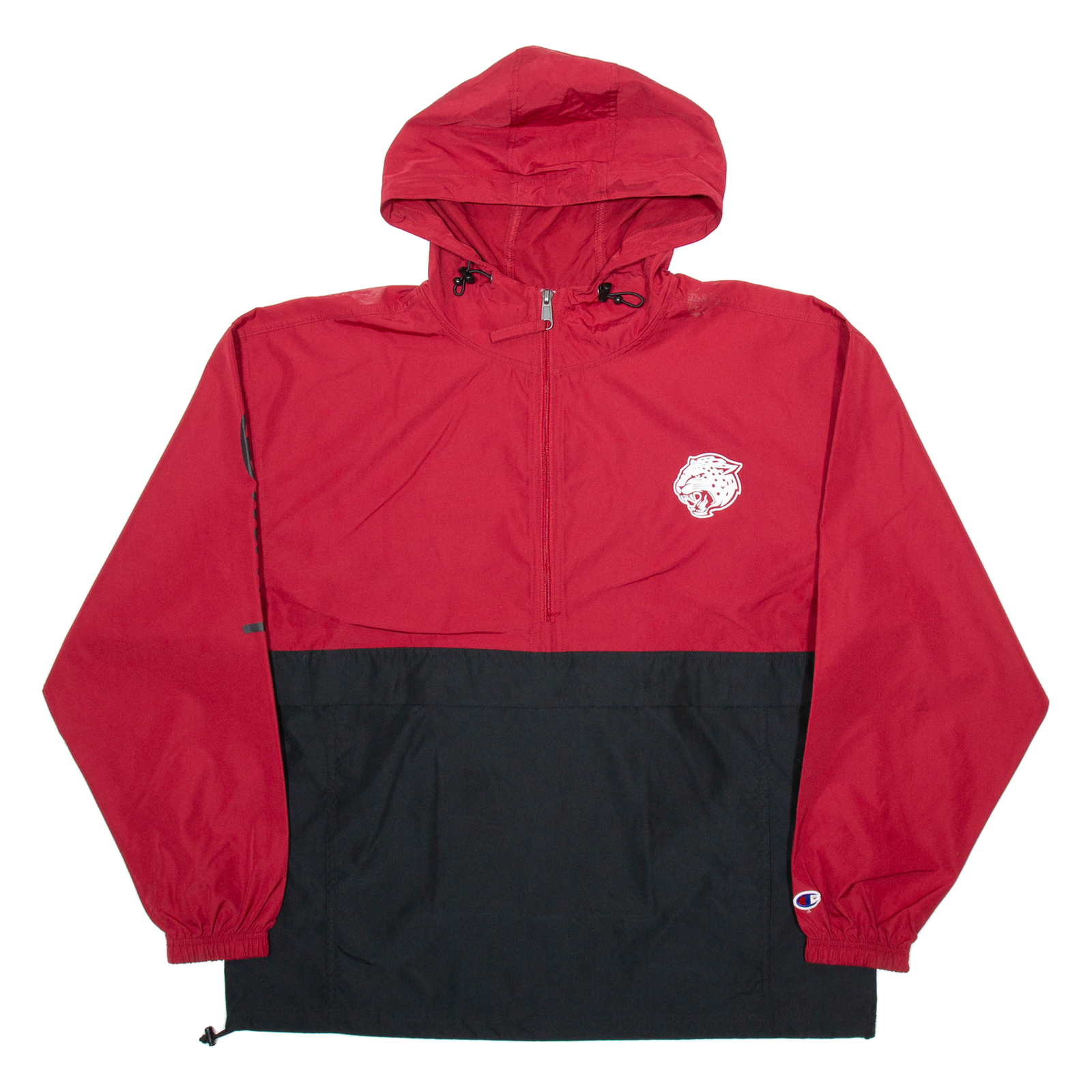 CHAMPION Hillcrest High Mens Anorak Jacket Red USA Hooded Colourblock L Refurbished - N/A refurbished available on Cerqular
