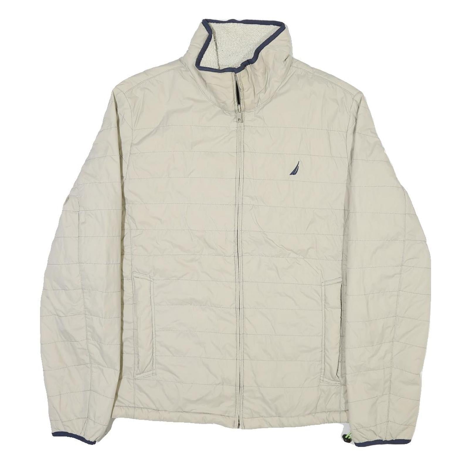 NAUTICA Mens Beige Jacket S Polyester Blend Plain Zip Casual Lightweight Refurbished - N/A refurbished available on Cerqular
