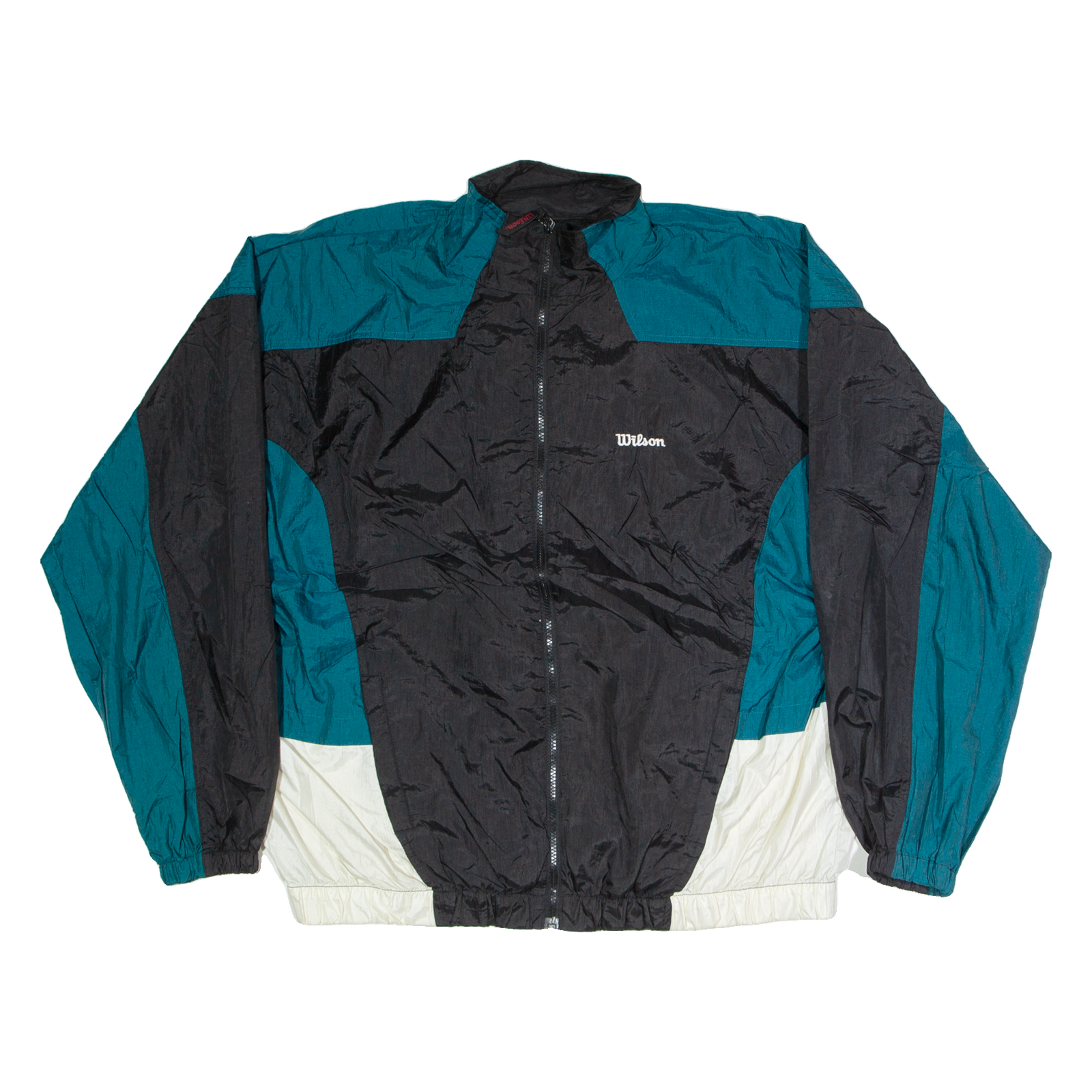 WILSON Mens Track Jacket Black Nylon Colourblock 2XL Refurbished - N/A refurbished available on Cerqular