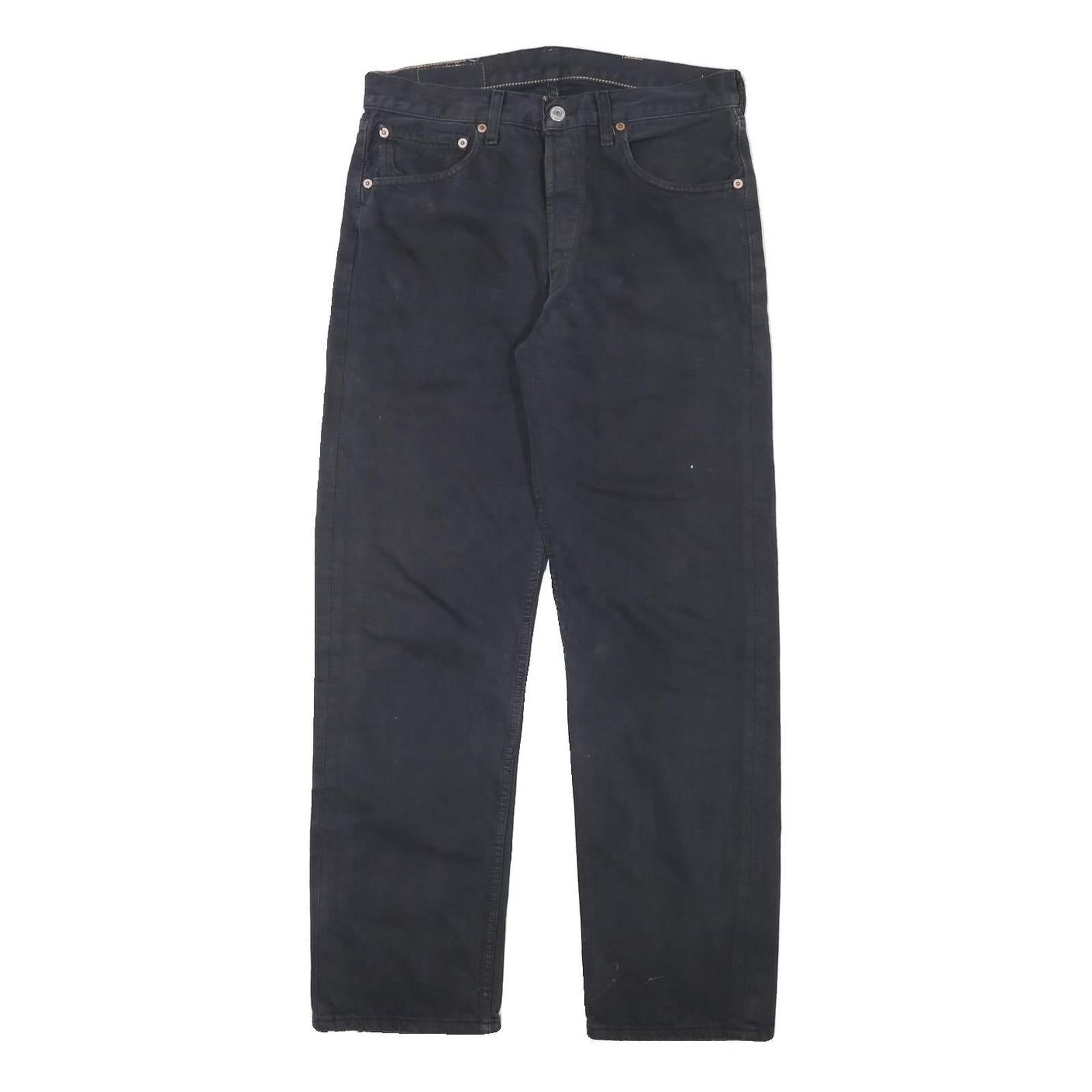 LEVI'S 501 Mens Jeans Black Regular Straight Denim W30 L28 Classic Button Fly Refurbished - N/A refurbished available on Cerqular