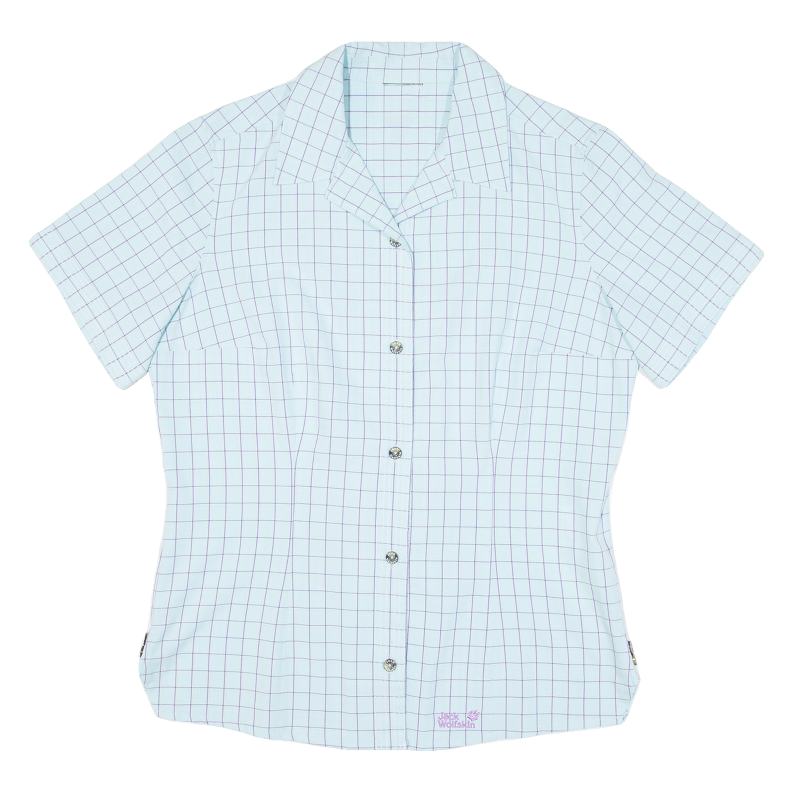 JACK WOLFSKIN Womens Shirt Blue Check S Refurbished - N/A refurbished available on Cerqular