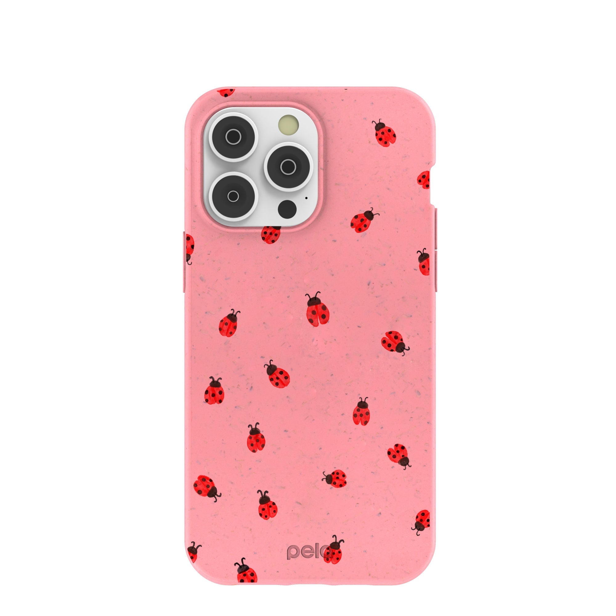 Bubblegum Pink Rosy Ladybug iPhone 14 Pro Max Case Refurbished - Pela Case refurbished available on Cerqular