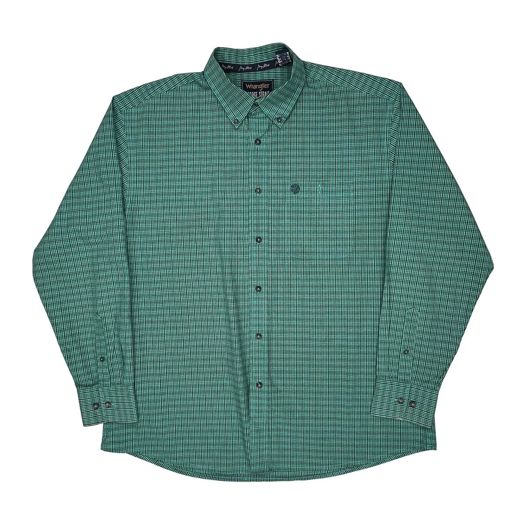 Buy Wrangler Checked Shirt - XL Green Cotton Refurbished - $36.17 Wrangler Checked Shirt - XL Green Cotton Refurbished - Thrifted (note: this is a term often used to describe second- refurbished available on Cerqular