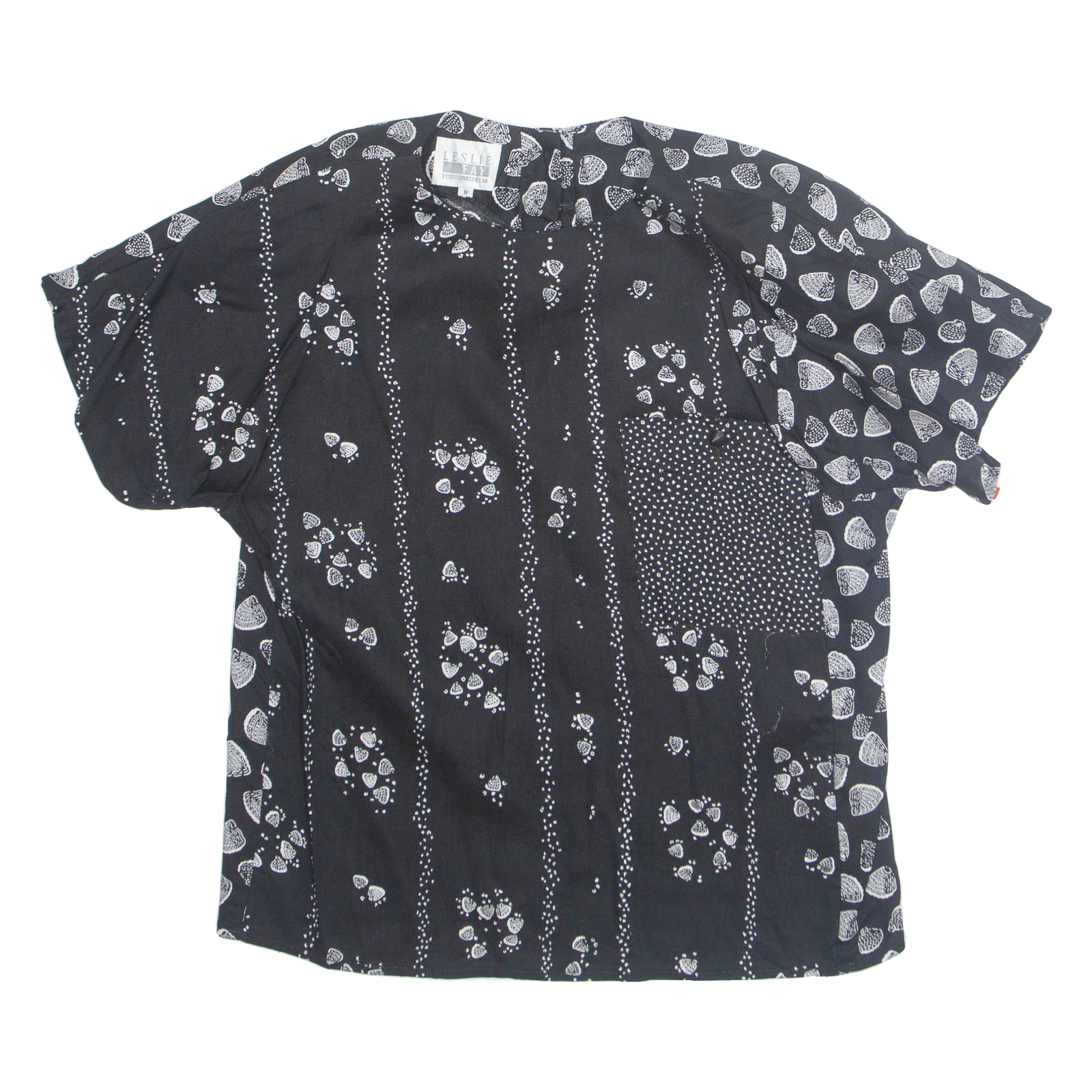 Buy LESLIE FAY Petite Womens Printed Top Black Crazy Pattern S Refurbished - $16.89 LESLIE FAY Petite Womens Printed Top Black Crazy Pattern S Refurbished - N/A refurbished available on Cerqular