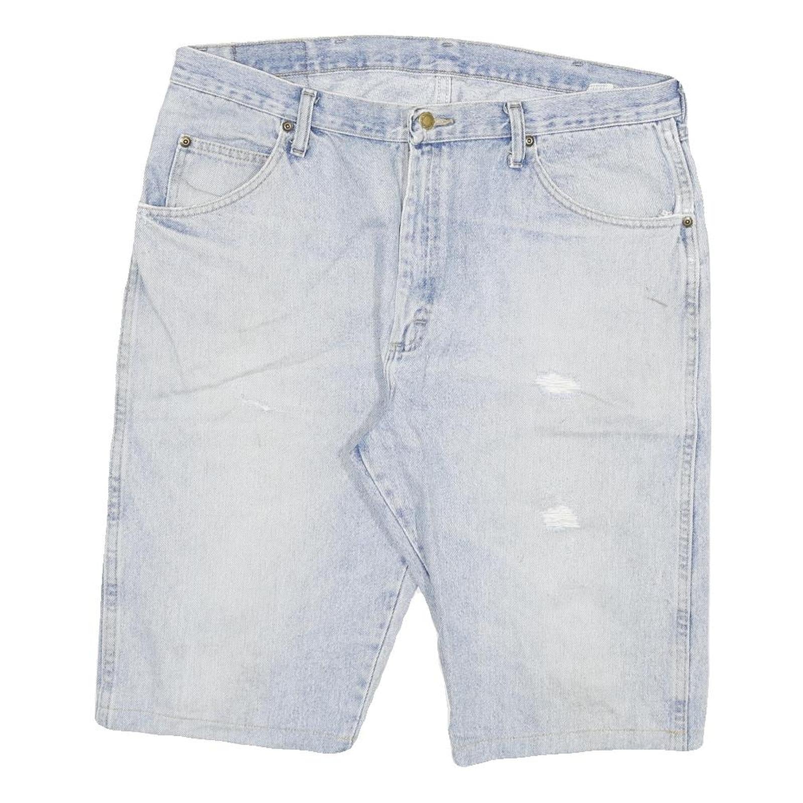WRANGLER Mens Shorts Blue Denim Casual 2XL W36 Classic Cotton Blend Refurbished - N/A refurbished available on Cerqular