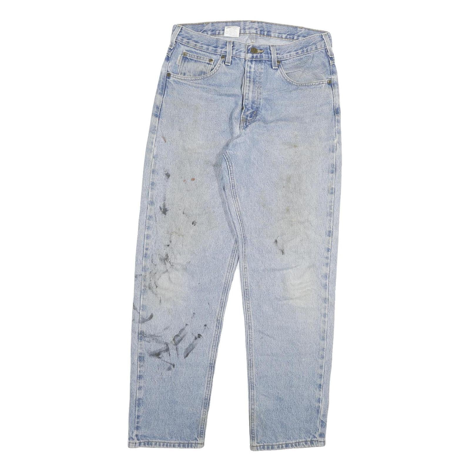 CARHARTT Mens Jeans Light Blue Regular Straight Denim Stone Wash W32 L32 Casual Refurbished - N/A refurbished available on Cerqular