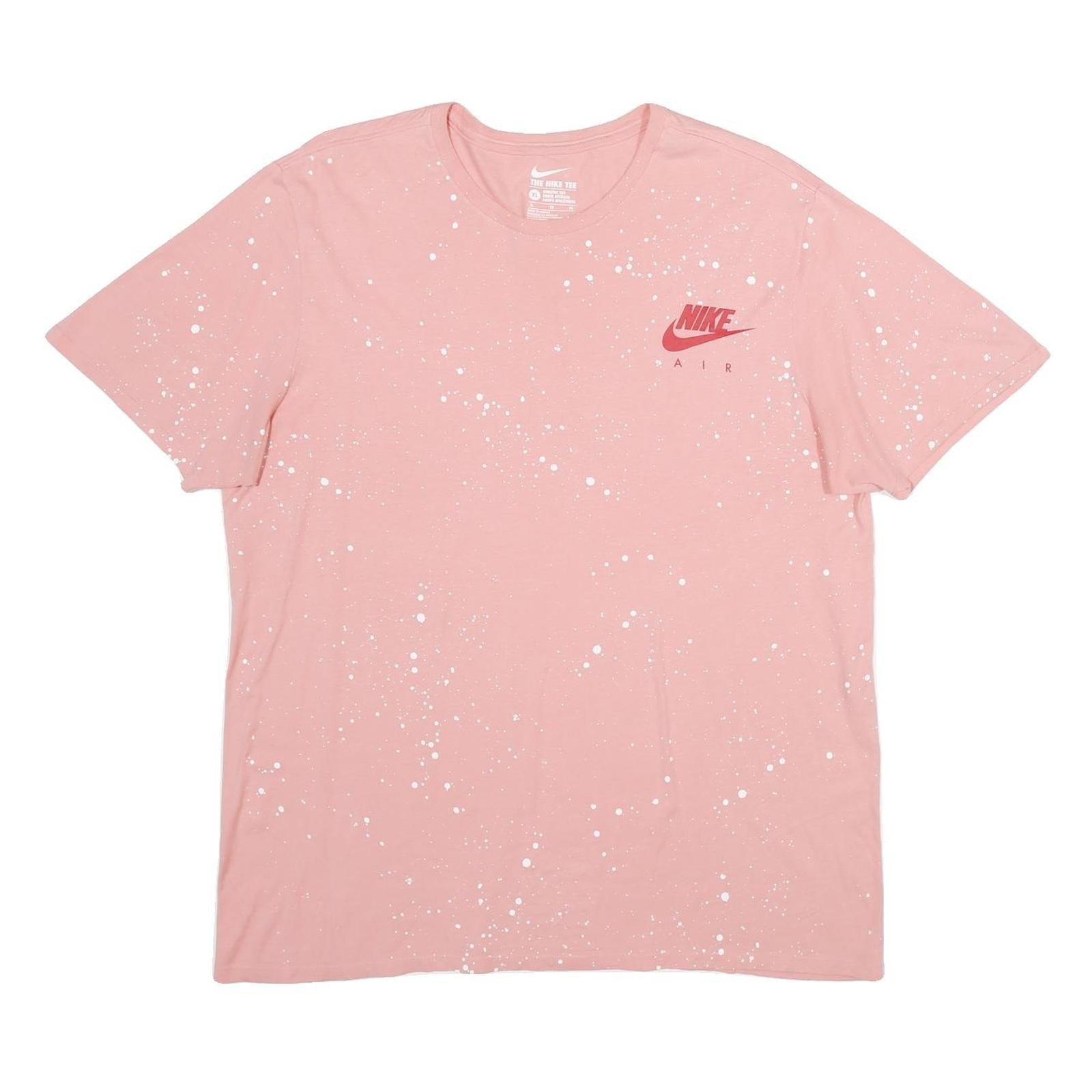 NIKE Womens Pink & White Graphic T-Shirt XL Short Sleeve Crew Neck Refurbished - N/A refurbished available on Cerqular
