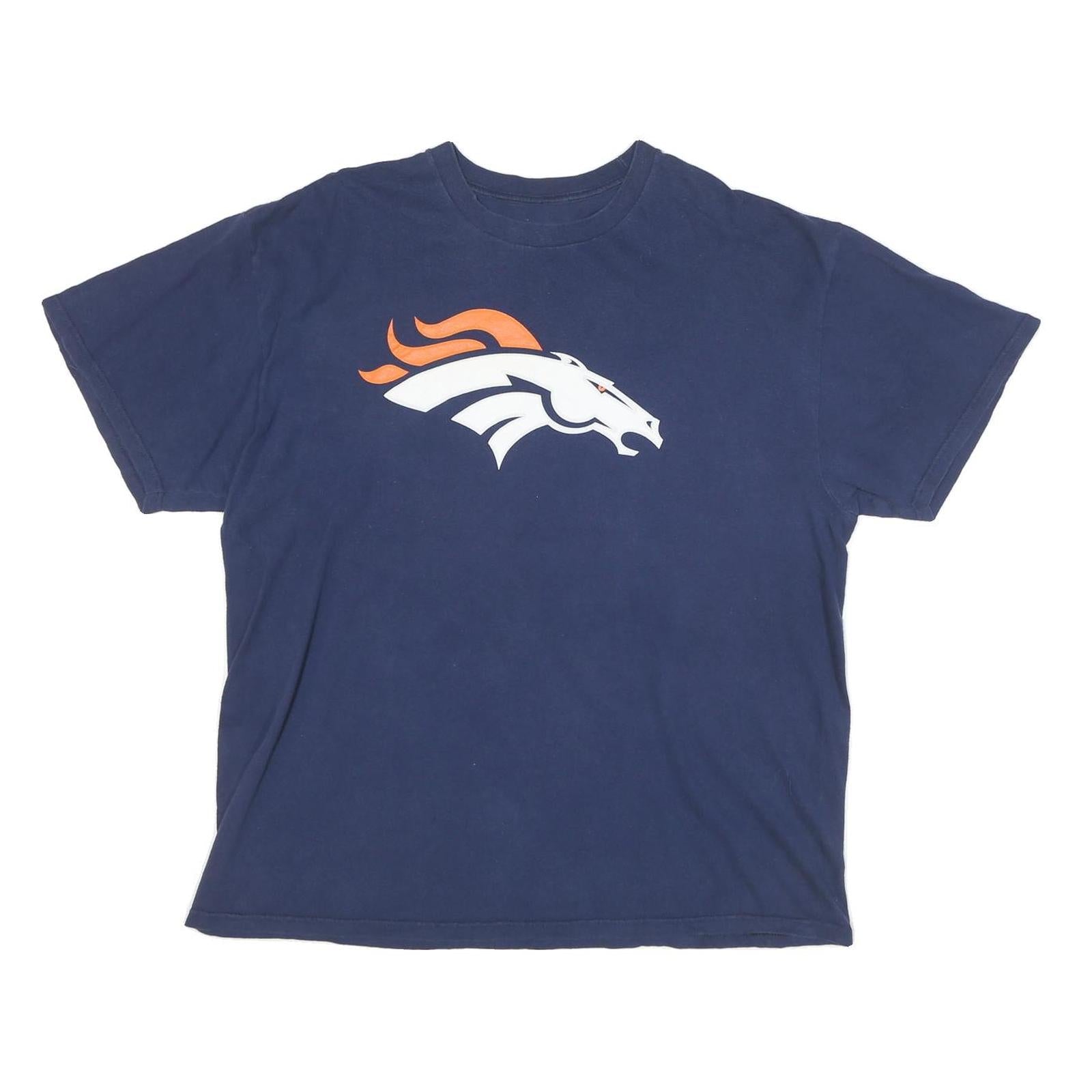 Mens Blue Denver Broncos Graphic T-Shirt XL Short Sleeve Crew Neck Peyton Refurbished - N/A refurbished available on Cerqular