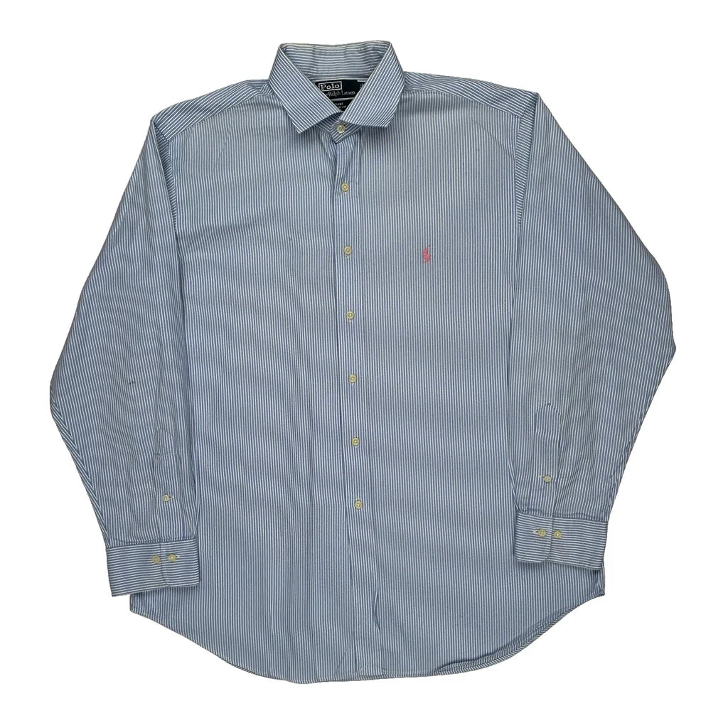 Polo By Ralph Lauren Striped Shirt - XL White Cotton Refurbished - Thrifted (note: this is a term often used to describe second- refurbished available on Cerqular