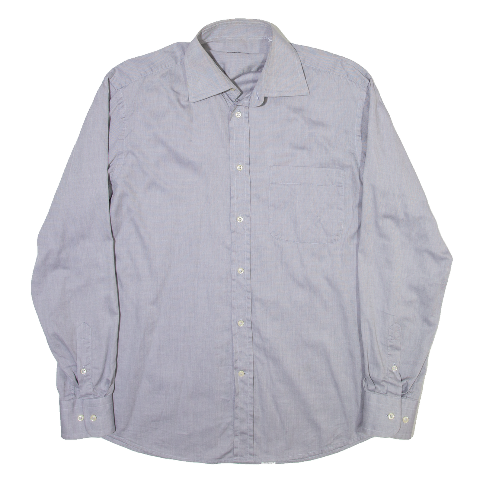 VALENTINO Mens Plain Shirt Grey Long Sleeve M Refurbished - N/A refurbished available on Cerqular