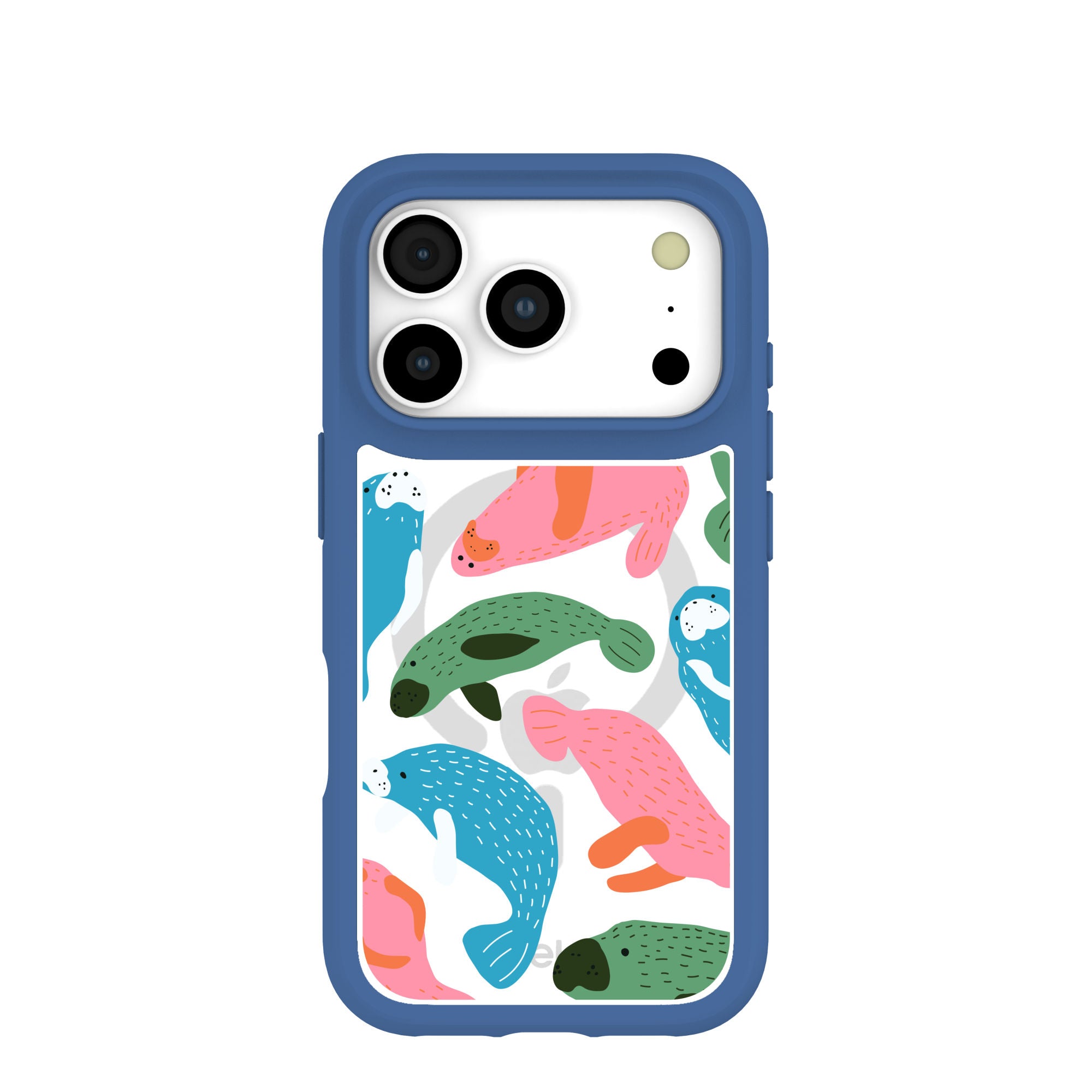Clear Sea Cows iPhone 17 Pro Case With True Blue Ridge (MagSafe included) Refurbished - Pela Case refurbished available on Cerqular
