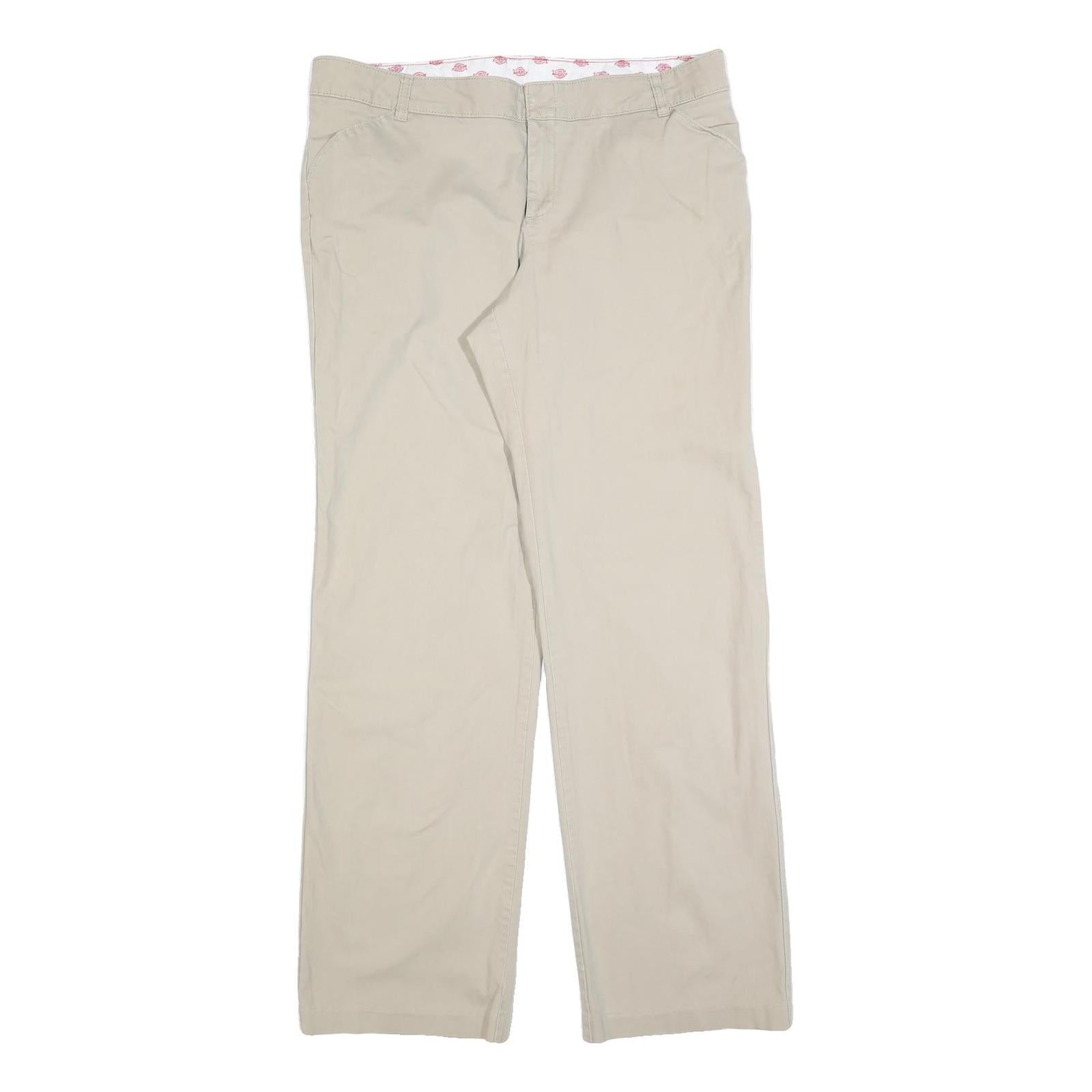 DICKIES Womens Cotton Blend Beige Relaxed Straight Trousers W36 L34 Casual Refurbished - N/A refurbished available on Cerqular