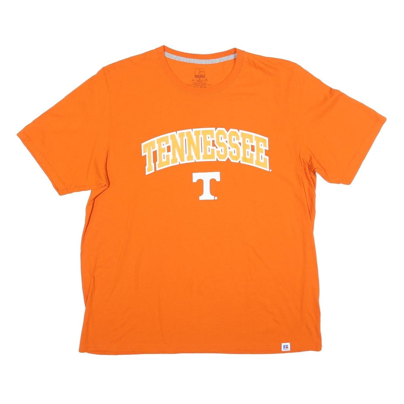 RUSSELL ATHLETIC Mens Orange Tennessee T-Shirt L Short Sleeve Crew Neck Cotton Refurbished - N/A refurbished available on Cerqular