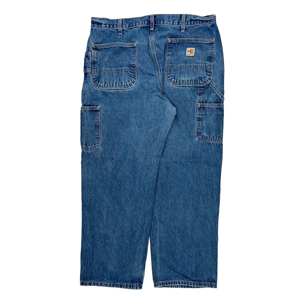 Carhartt Carpenter Jeans - 36W 30L Blue Cotton Refurbished - Thrifted (note: this is a term often used to describe second- refurbished available on Cerqular