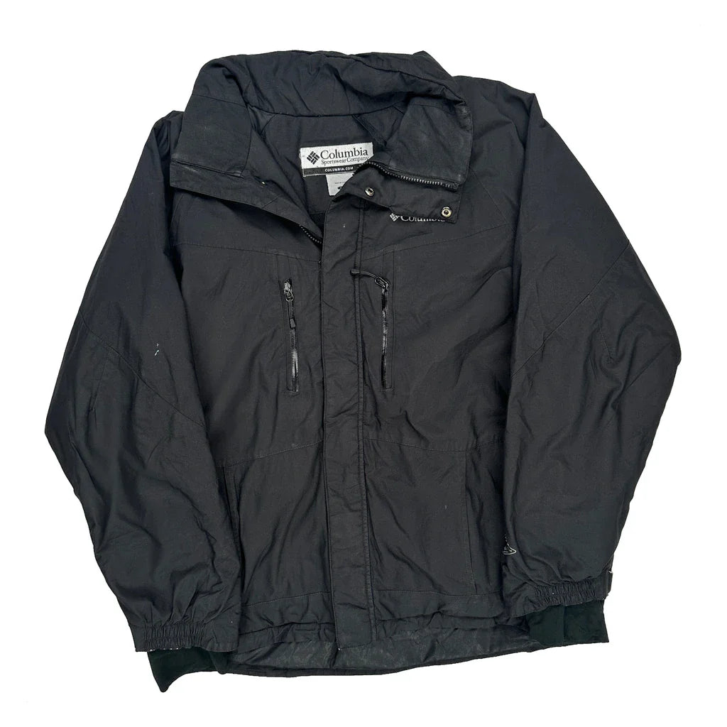 Columbia Jacket - Large Black Polyester Refurbished - Thrifted (note: this is a term often used to describe second- refurbished available on Cerqular