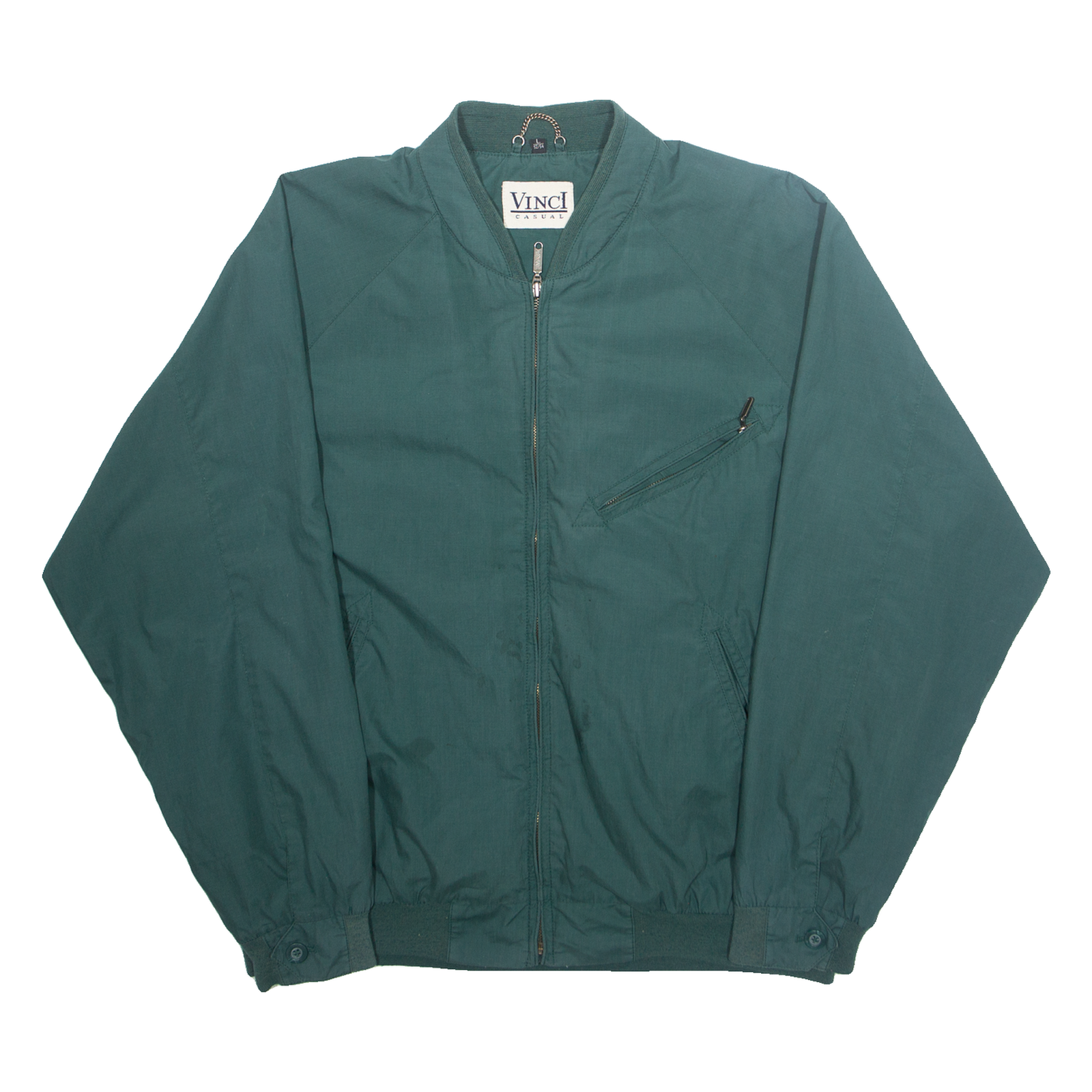 VINCI Mens Bomber Jacket Green L Refurbished - N/A refurbished available on Cerqular