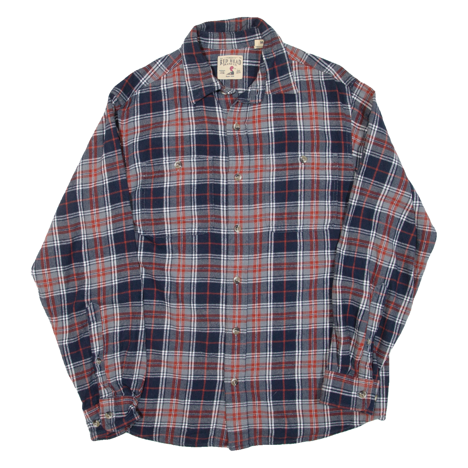 REDHEAD Mens Flannel Shirt Red Check Long Sleeve M Refurbished - N/A refurbished available on Cerqular