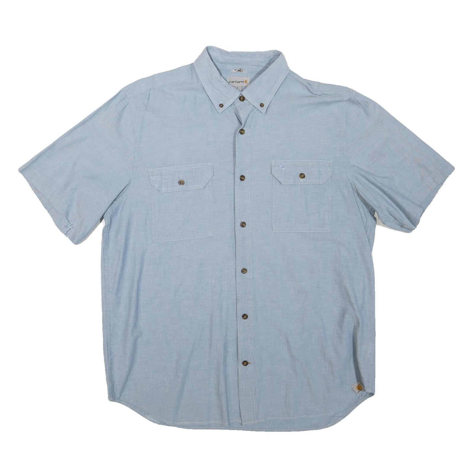 CARHARTT Mens Blue Cotton Blend Short Sleeve Shirt XL Casual Workwear Refurbished - N/A refurbished available on Cerqular
