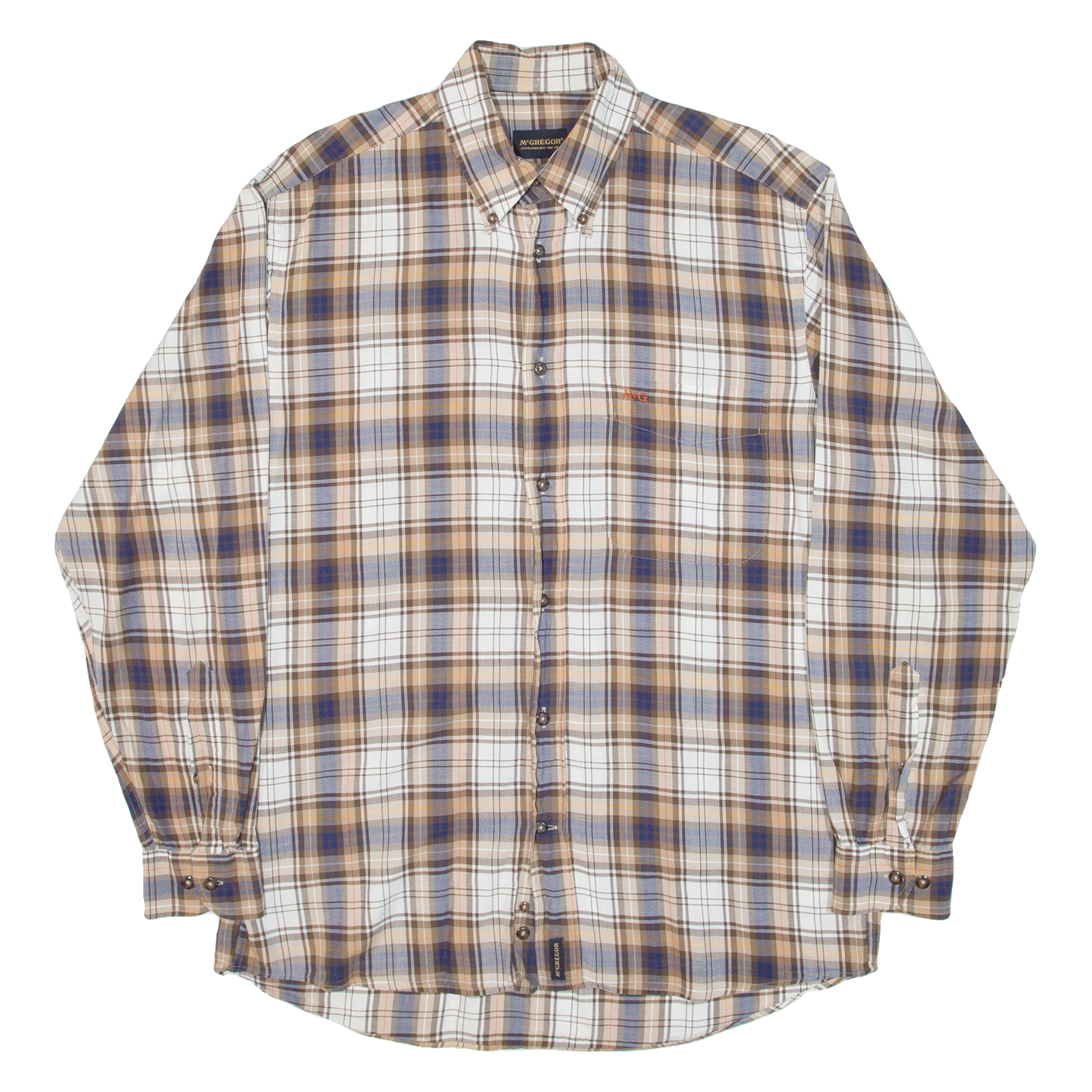 MCGREGOR Mens Shirt Blue Check Long Sleeve M Refurbished - N/A refurbished available on Cerqular