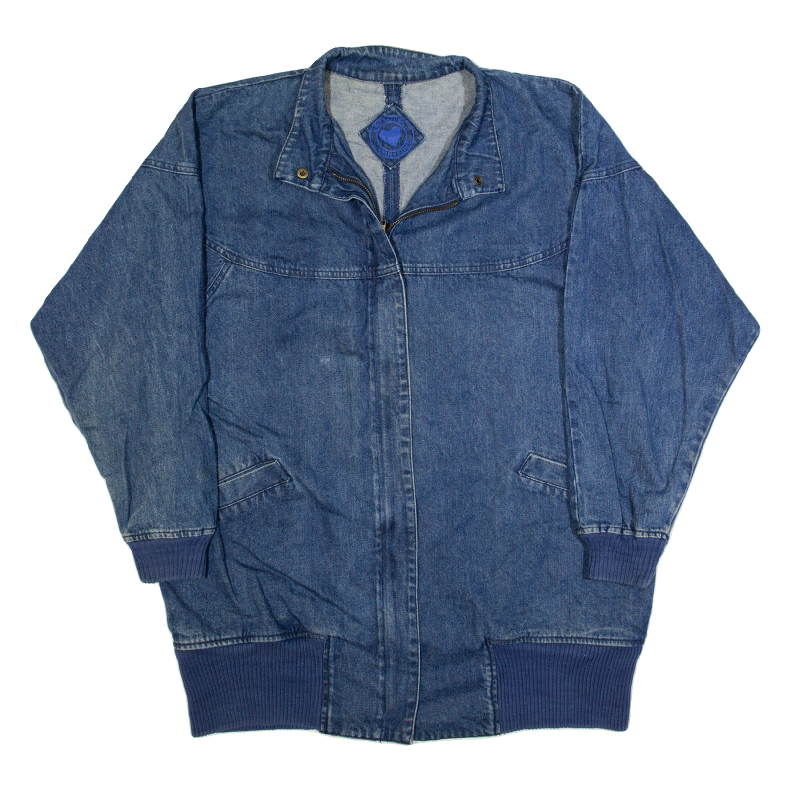 BRITANNIA Womens Denim Jacket Blue 90s L Refurbished - N/A refurbished available on Cerqular