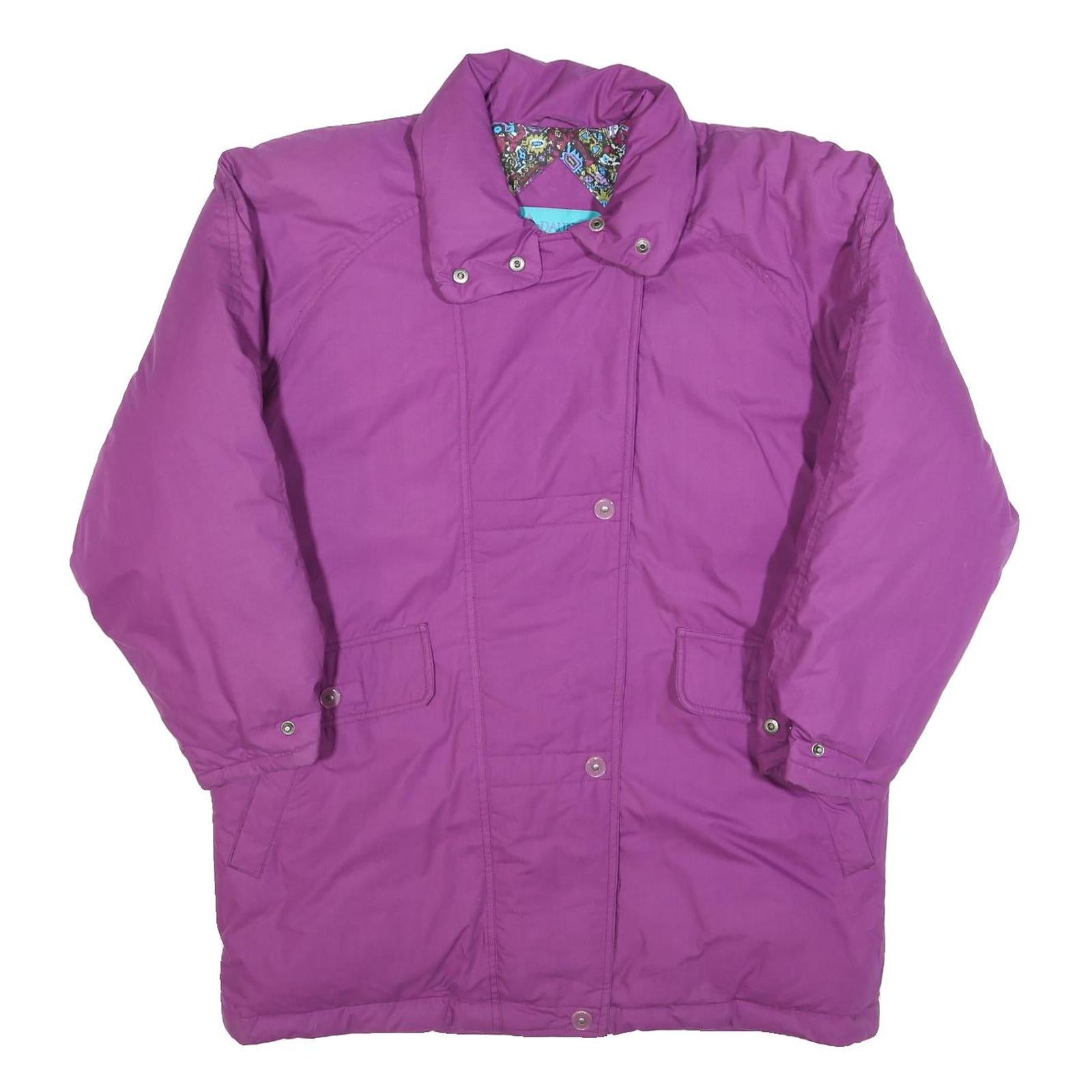 DAUNEN Womens Purple Quilted Jacket L Polyester Blend Long Sleeve Zip Refurbished - N/A refurbished available on Cerqular