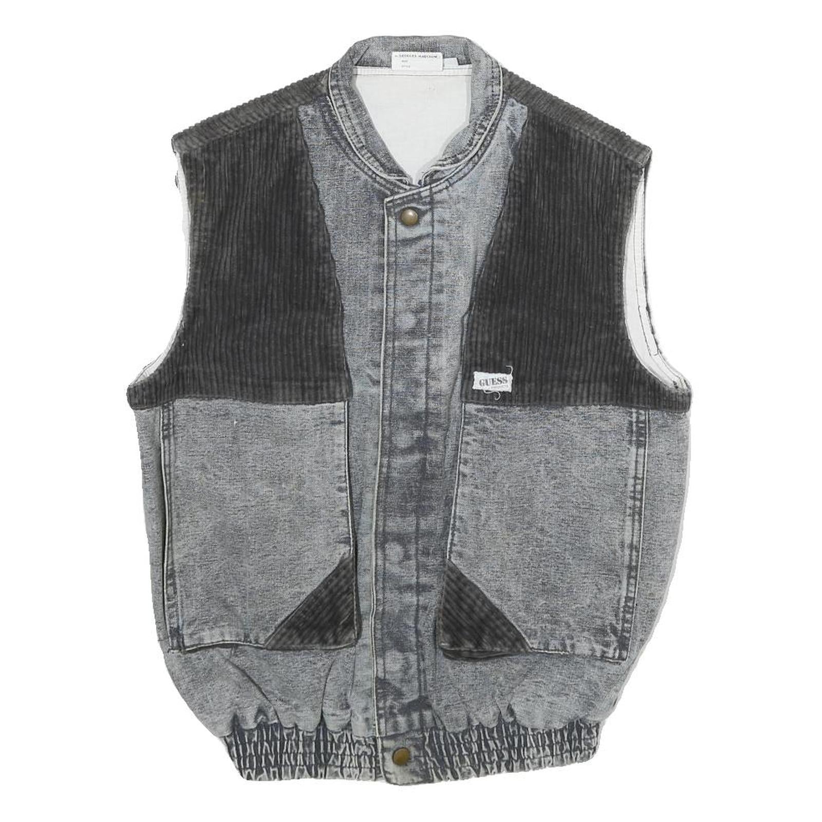 Buy GUESS Mens Grey Black Denim Button Jacket XS Cotton Casual Vest Style Refurbished - $62.39 GUESS Mens Grey Black Denim Button Jacket XS Cotton Casual Vest Style Refurbished - N/A refurbished available on Cerqular