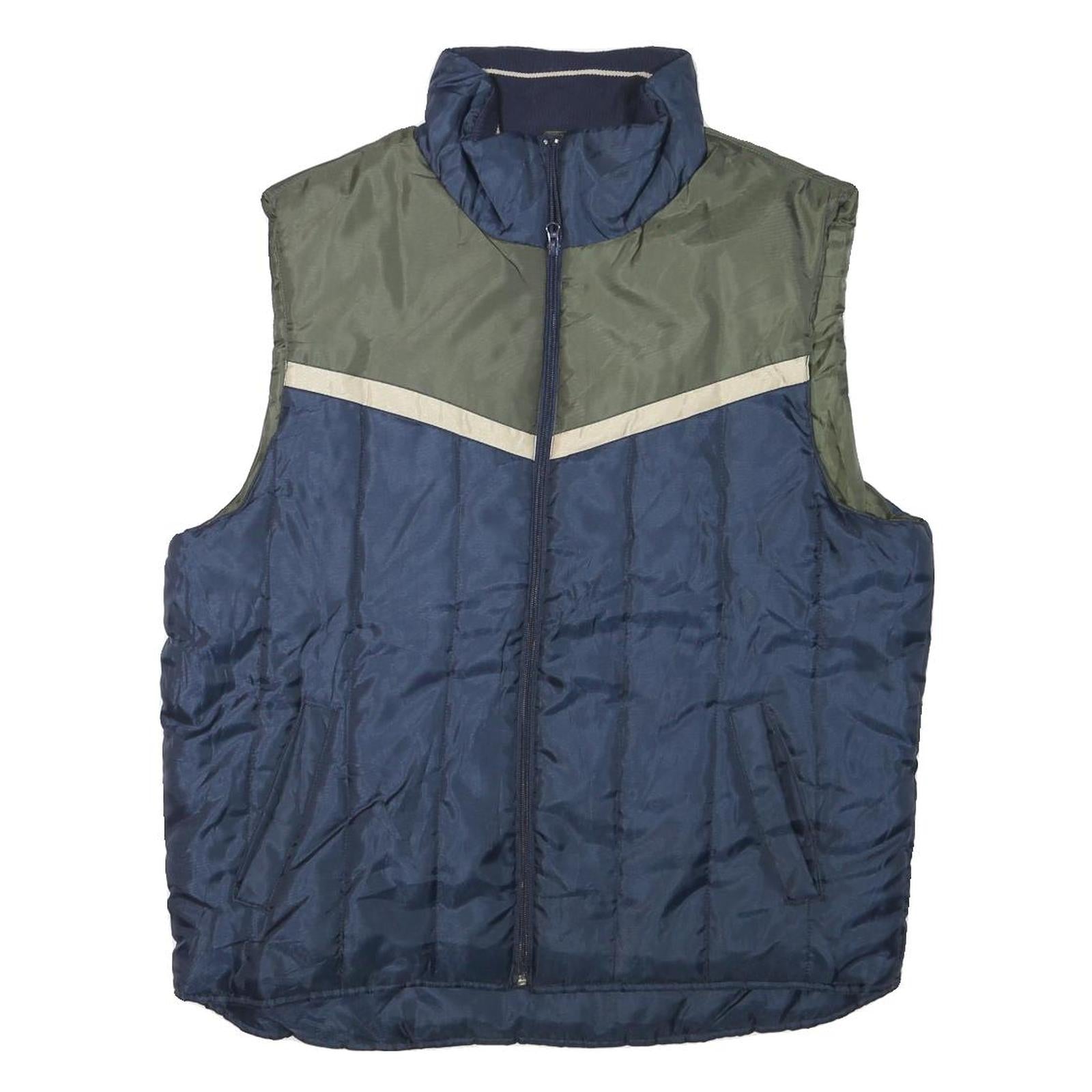 ARIZONA JEAN COMPANY Mens Blue & Green Jacket XL Polyester Blend Plain Zip Vest Refurbished - N/A refurbished available on Cerqular