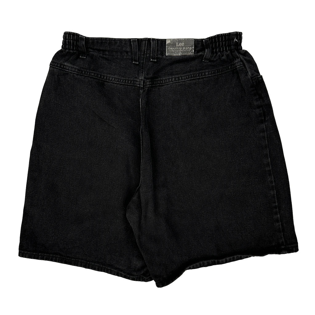 Lee Denim Shorts - 32W UK 14 Black Cotton Refurbished - Thrifted (note: this is a term often used to describe second- refurbished available on Cerqular