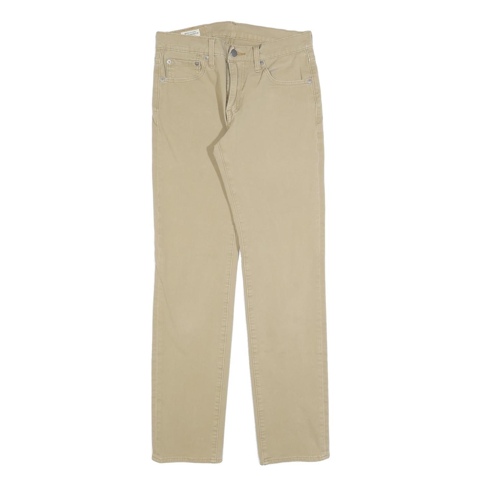 LEVI'S Mens Slim Beige Cotton Blend Slim Trousers W29 L32 Casual Zip Closure Refurbished - N/A refurbished available on Cerqular