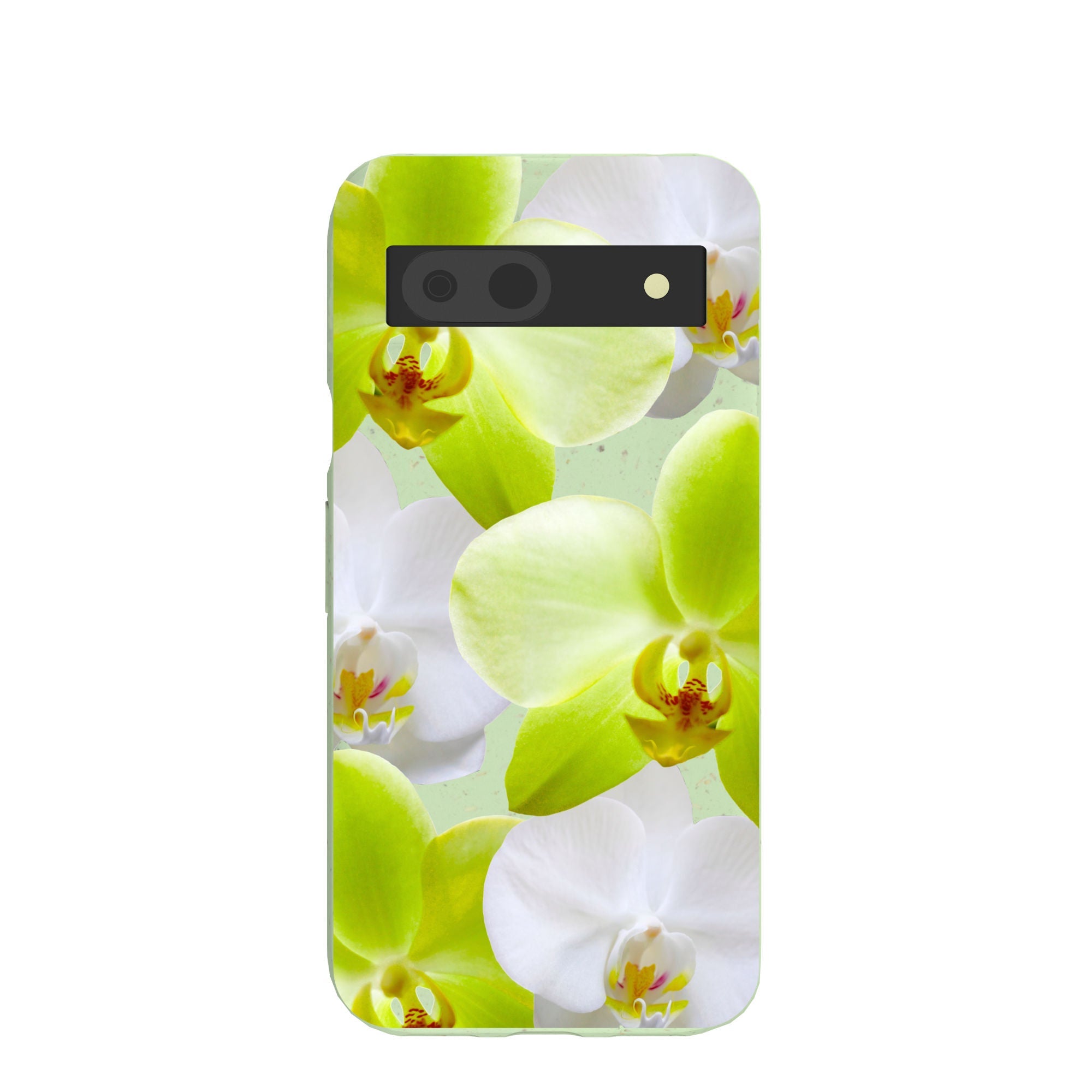 Sage Green Orchid Blooms Google Pixel 8a Case Refurbished - Pela Case refurbished available on Cerqular