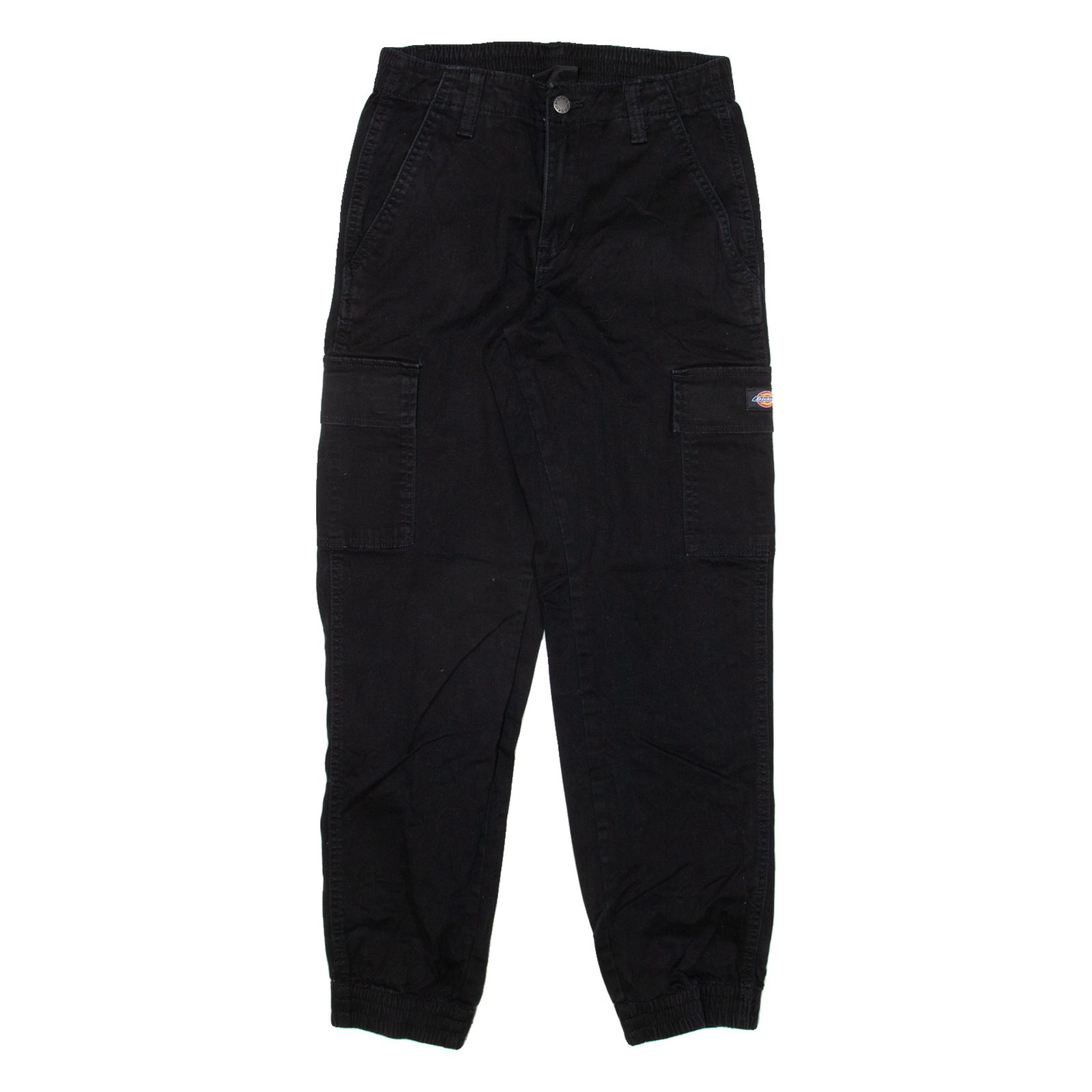 DICKIES Cuffed Cargo Womens Trousers Black Relaxed Tapered W26 L29 Refurbished - N/A refurbished available on Cerqular