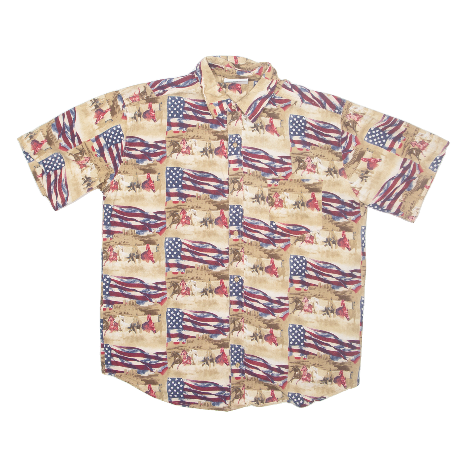 WOODLAND CREEK Mens Shirt Brown Crazy Pattern M Refurbished - N/A refurbished available on Cerqular