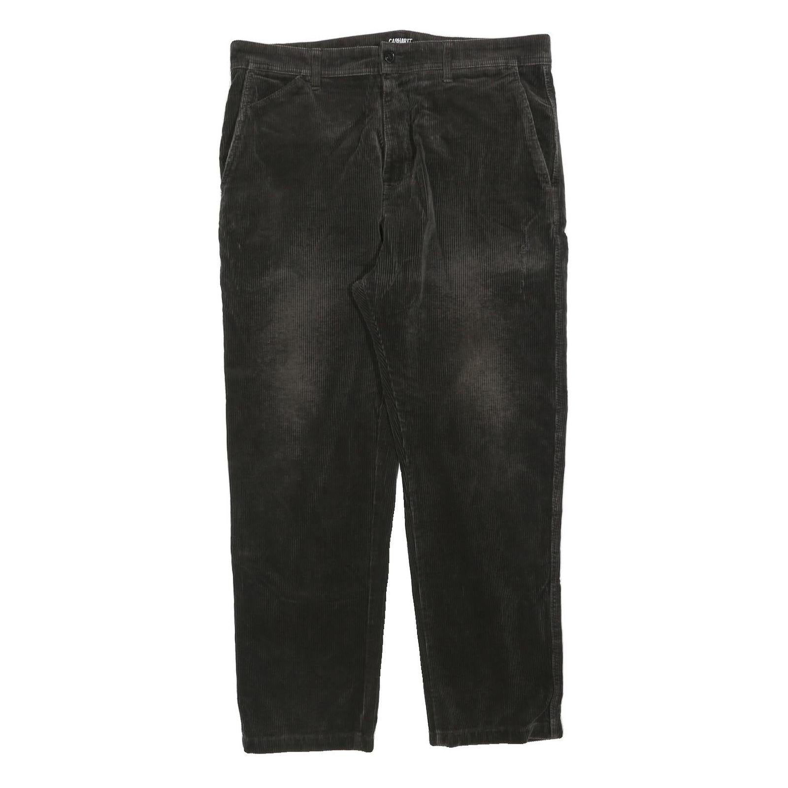 CARHARTT Mens Cotton Blend Black Regular Fit Straight Leg Trousers W34 L28 Refurbished - N/A refurbished available on Cerqular