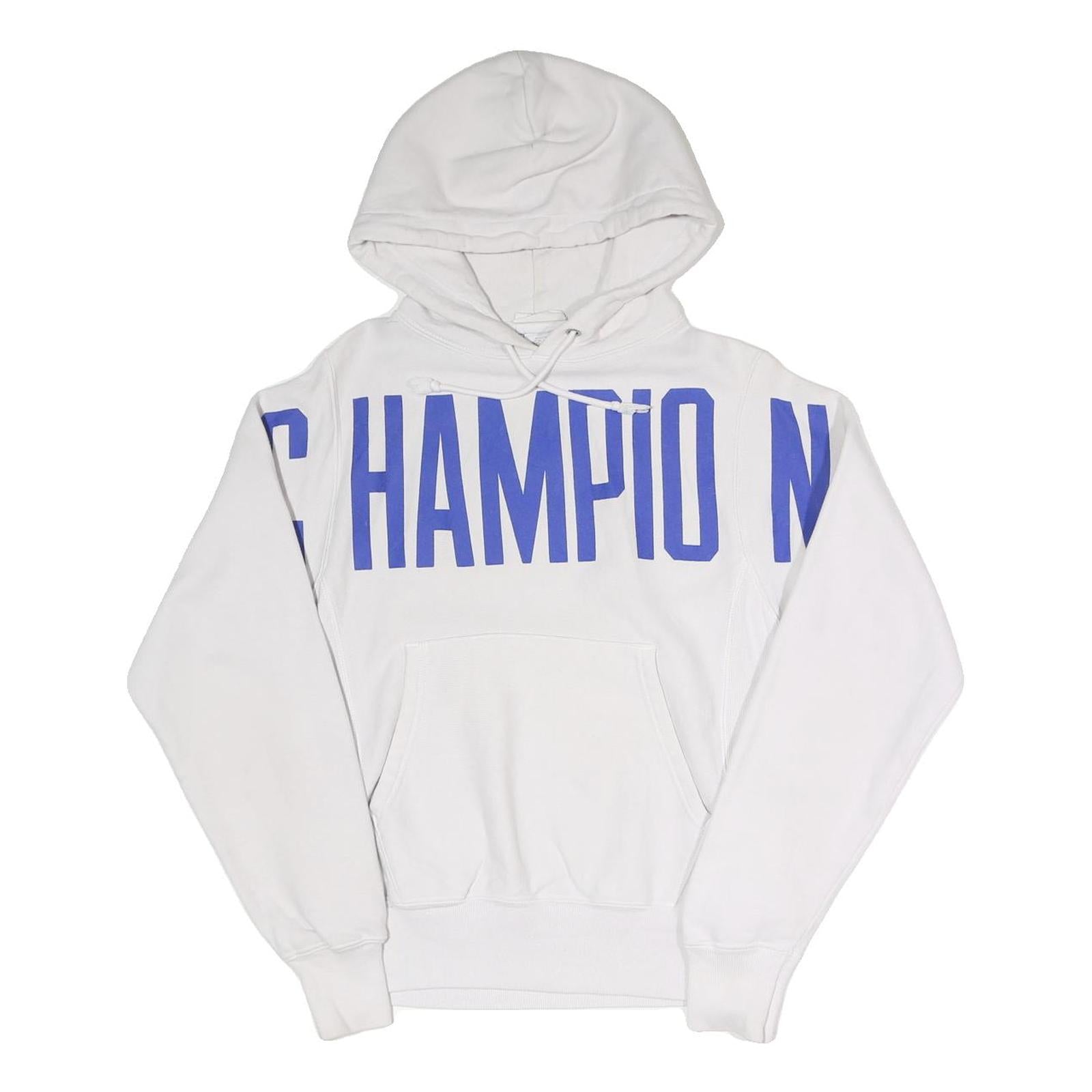 CHAMPION REVERSE WEAVE Mens White Hoodie Pullover XS Cotton Blend Drawstring Refurbished - N/A refurbished available on Cerqular