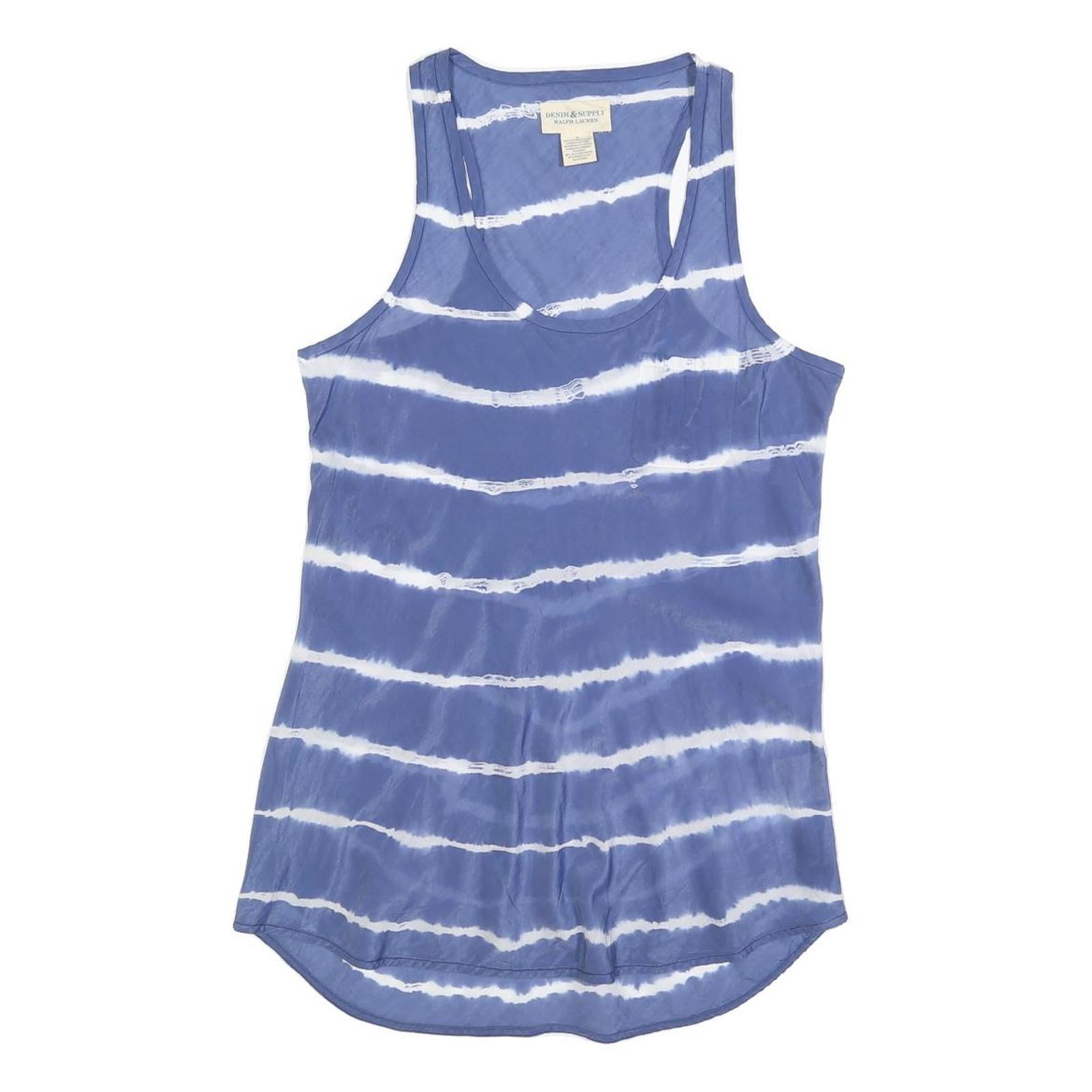 RALPH LAUREN DENIM & SUPPLY Womens Blue & White Printed Sleeveless Scoop Neck Refurbished - N/A refurbished available on Cerqular