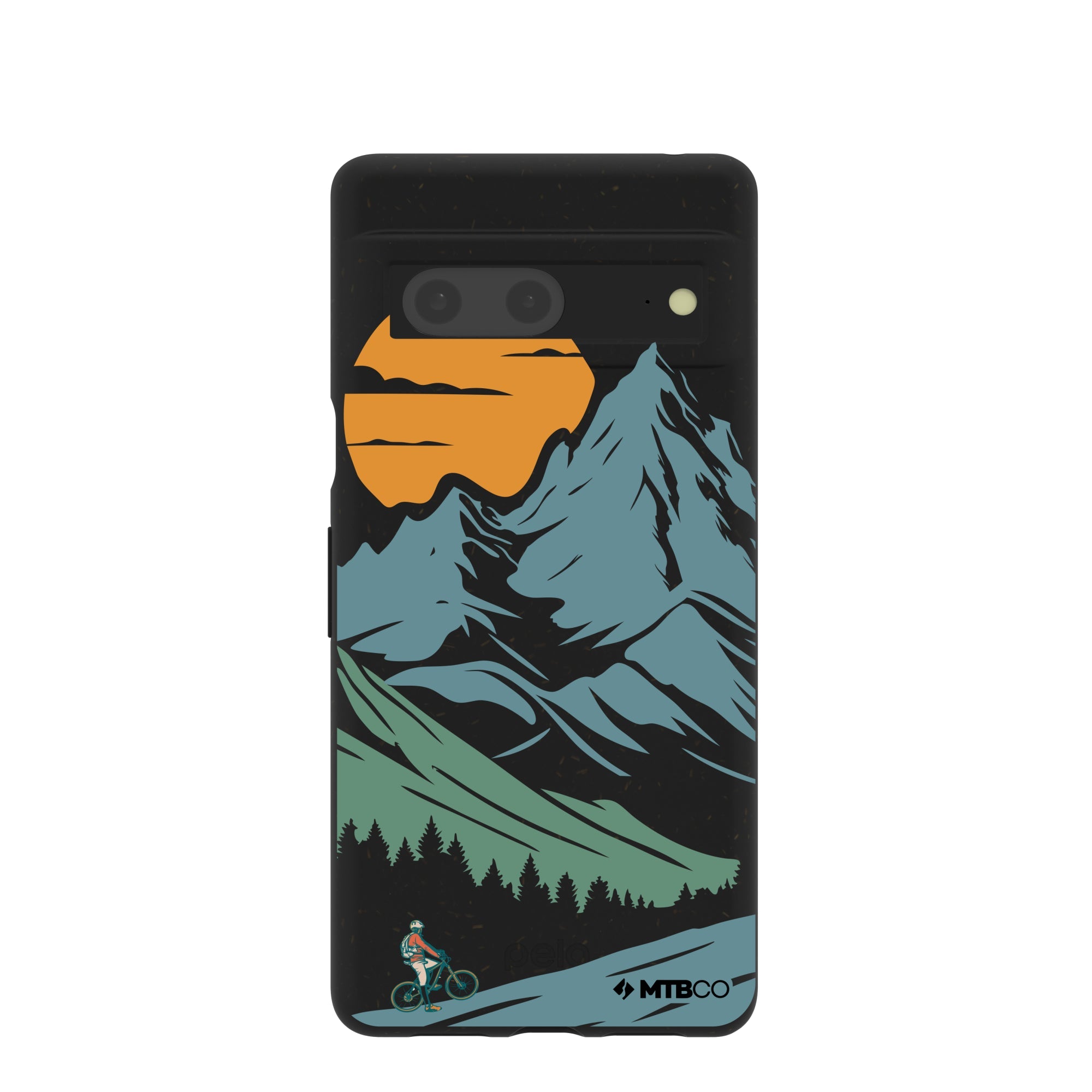Black Vintage Peaks MTBCO Google Pixel 7 Case Refurbished - Pela Case refurbished available on Cerqular