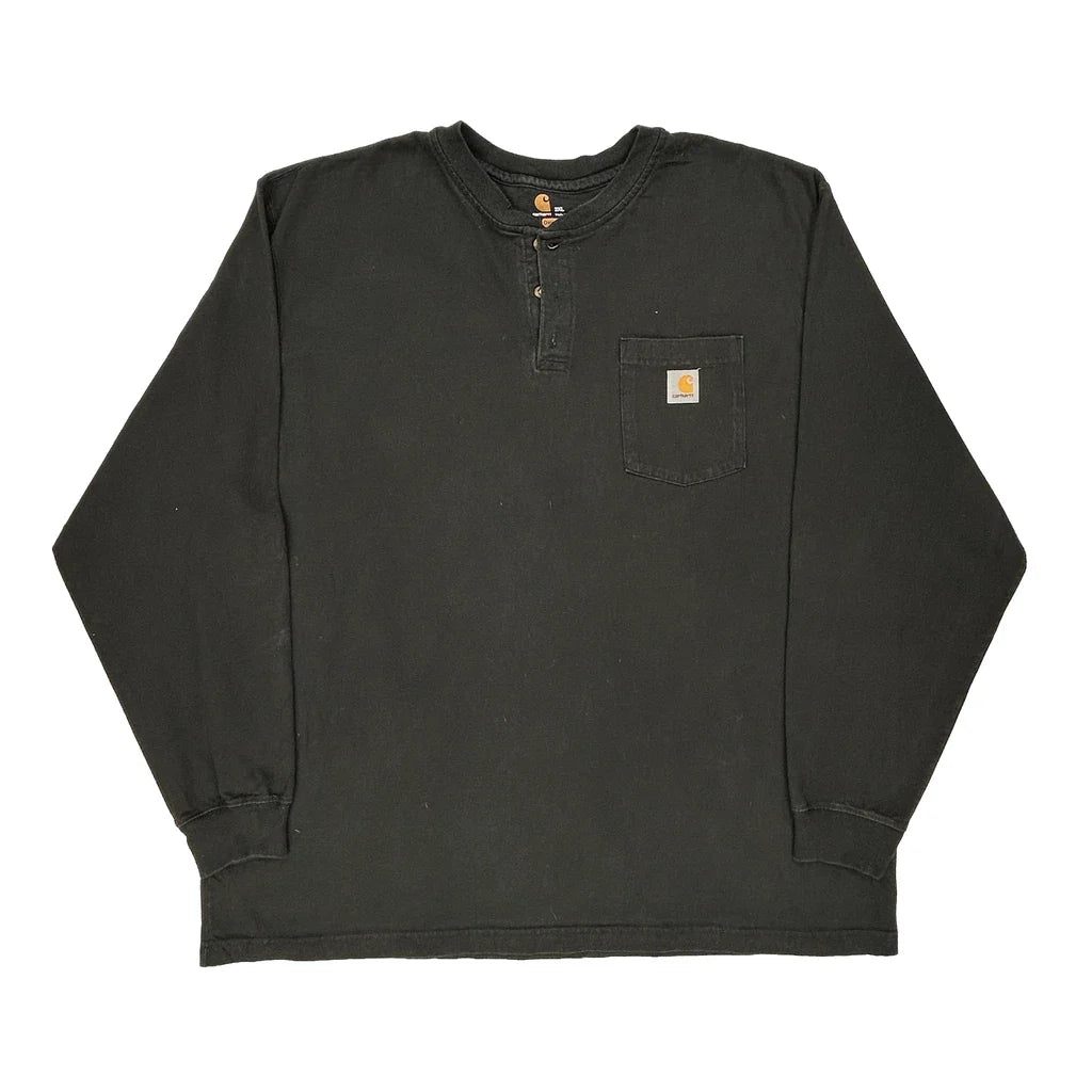 Buy Carhartt Long Sleeve T-Shirt - 2XL Black Cotton Refurbished - $60.29 Carhartt Long Sleeve T-Shirt - 2XL Black Cotton Refurbished - Thrifted (note: this is a term often used to describe second- refurbished available on Cerqular
