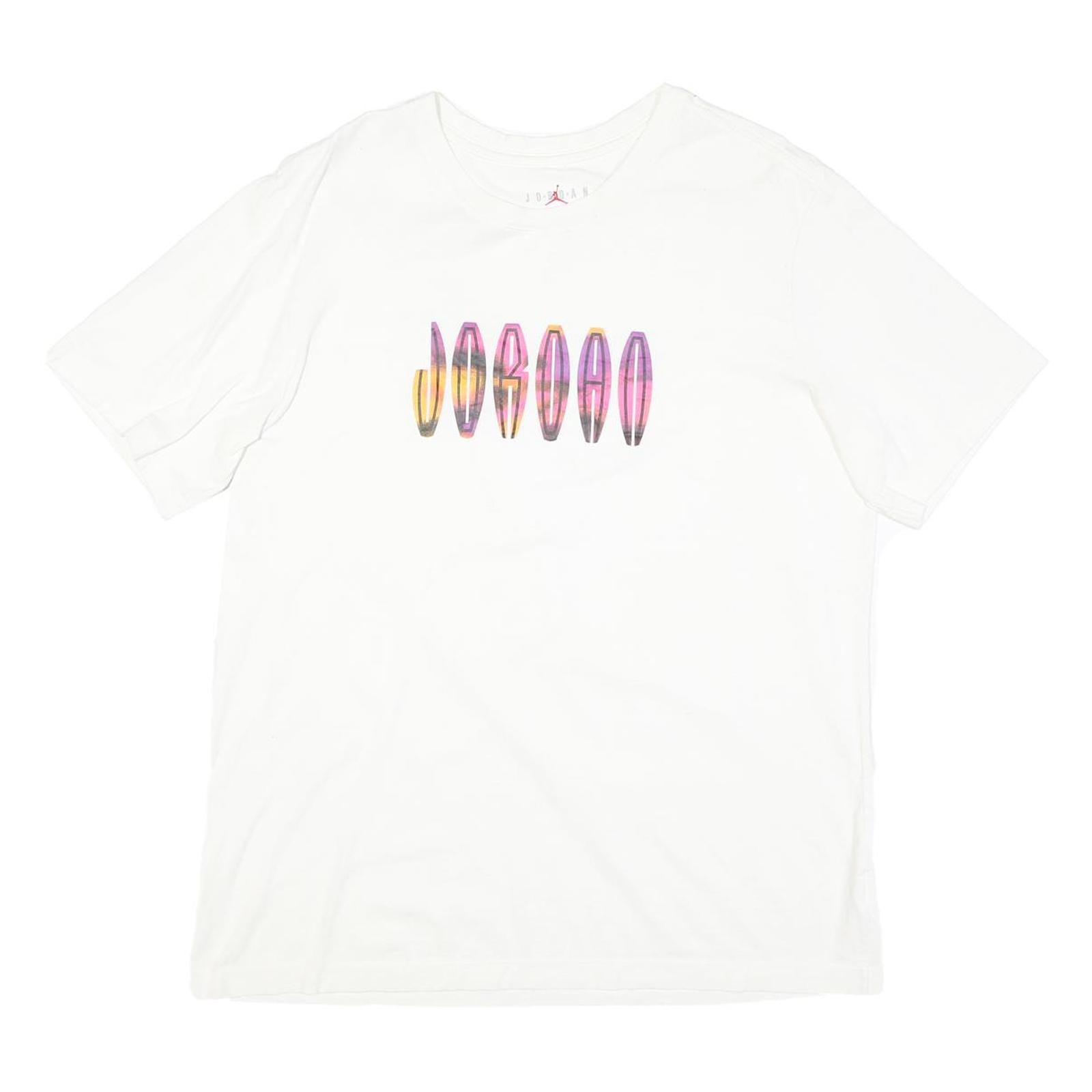 AIR JORDAN Mens White L Graphic T-Shirt Short Sleeve Crew Neck Casual Refurbished - N/A refurbished available on Cerqular