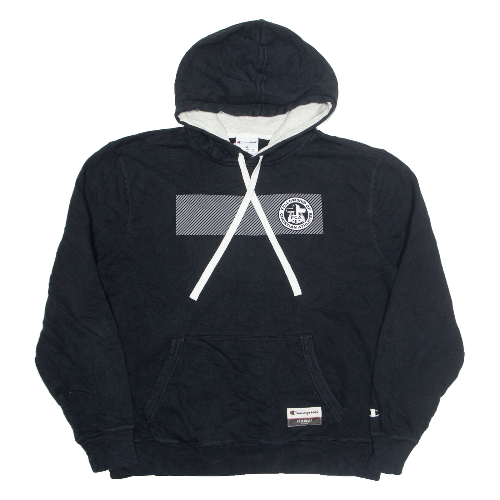 CHAMPION Fellowship Of Christian Athletes Mens Black Hoodie XL Refurbished - N/A refurbished available on Cerqular