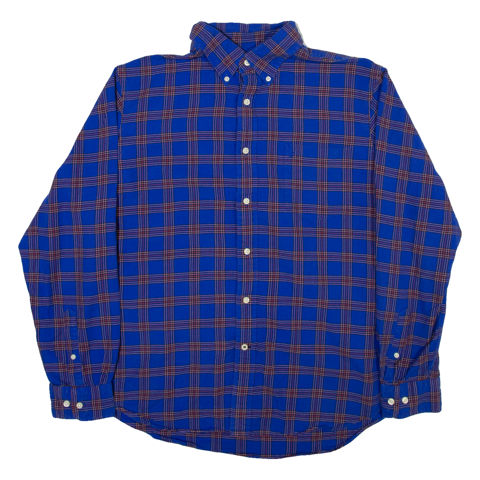 NAUTICA Slim Fit Mens Shirt Blue Check Long Sleeve XL Refurbished - N/A refurbished available on Cerqular
