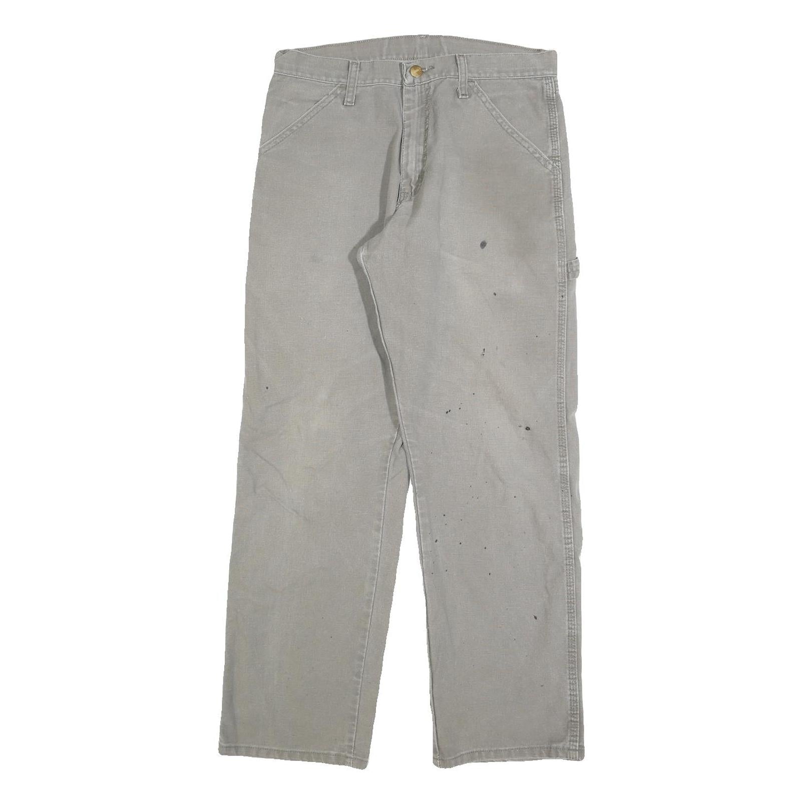 CARHARTT Mens Relaxed Grey Denim W32 L30 Workwear Cotton Blend Zip Jeans Refurbished - N/A refurbished available on Cerqular