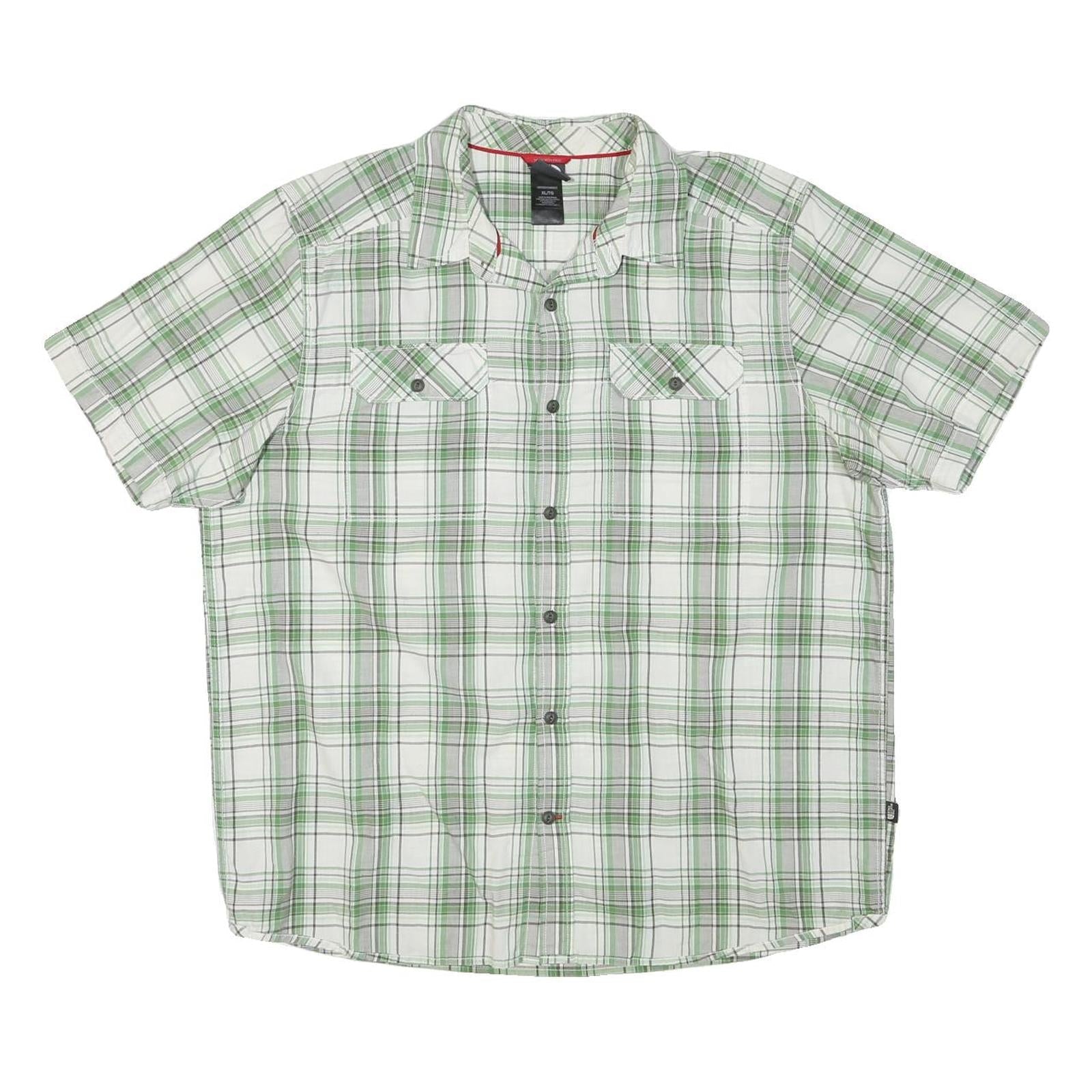 THE NORTH FACE Mens White & Green Check Shirt XL Short Sleeve Casual Refurbished - N/A refurbished available on Cerqular