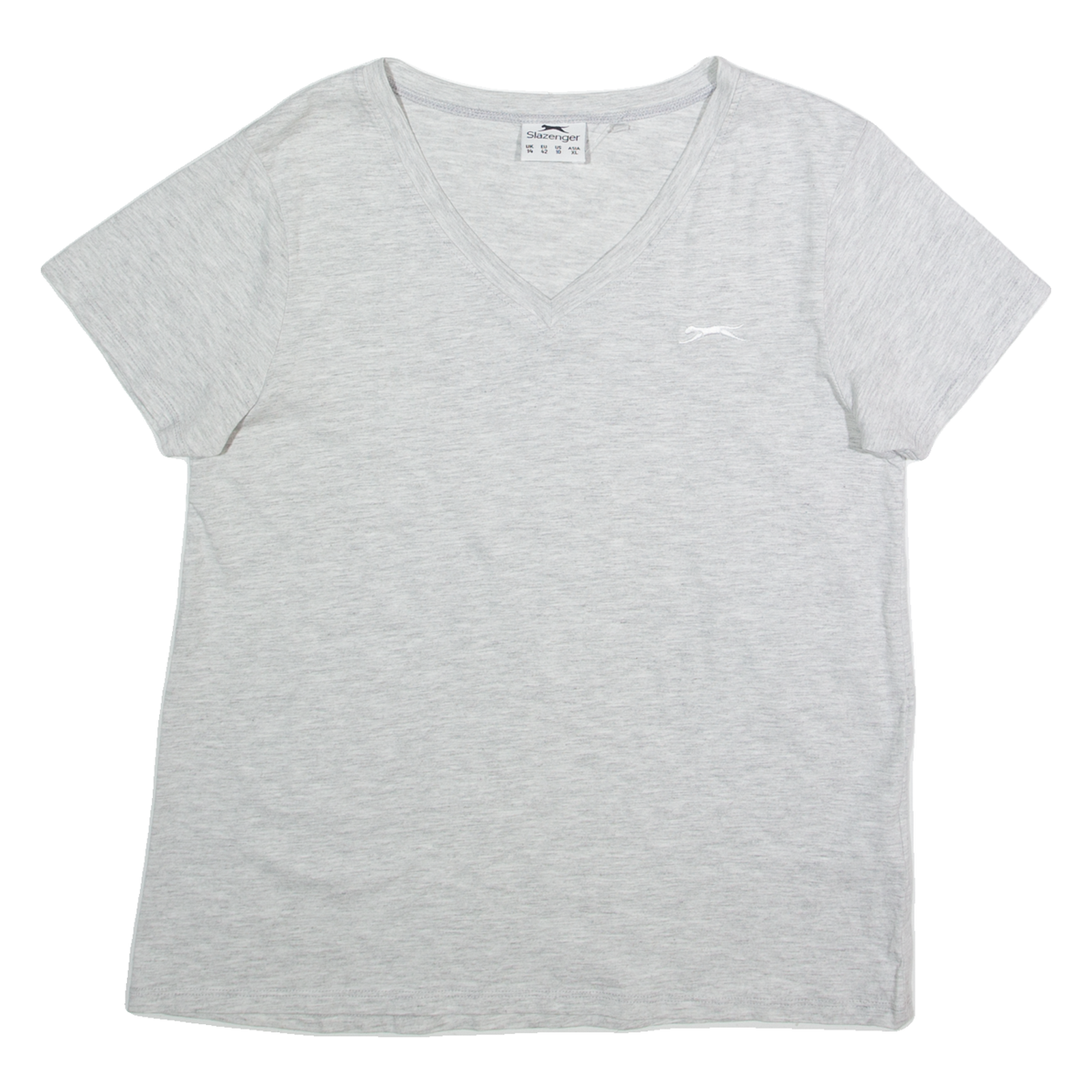SLAZENGER Womens T-Shirt Grey V-Neck M Refurbished - N/A refurbished available on Cerqular