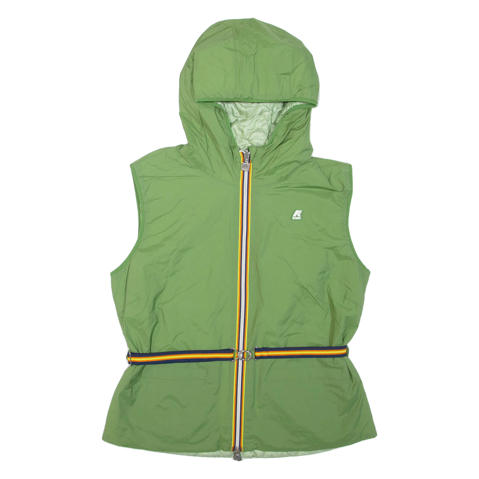 K-WAY Reversible Belted Womens Gilet Green Hooded L Refurbished - N/A refurbished available on Cerqular