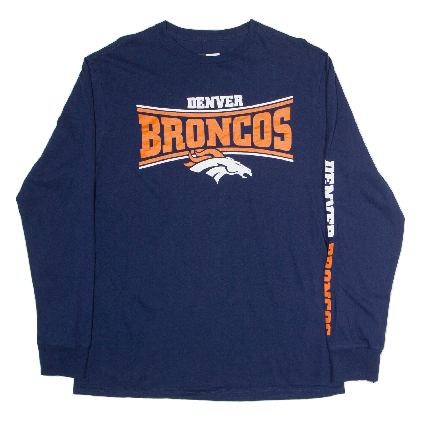 NFL Denver Broncos Mens T-Shirt Blue Long Sleeve USA L Refurbished - N/A refurbished available on Cerqular