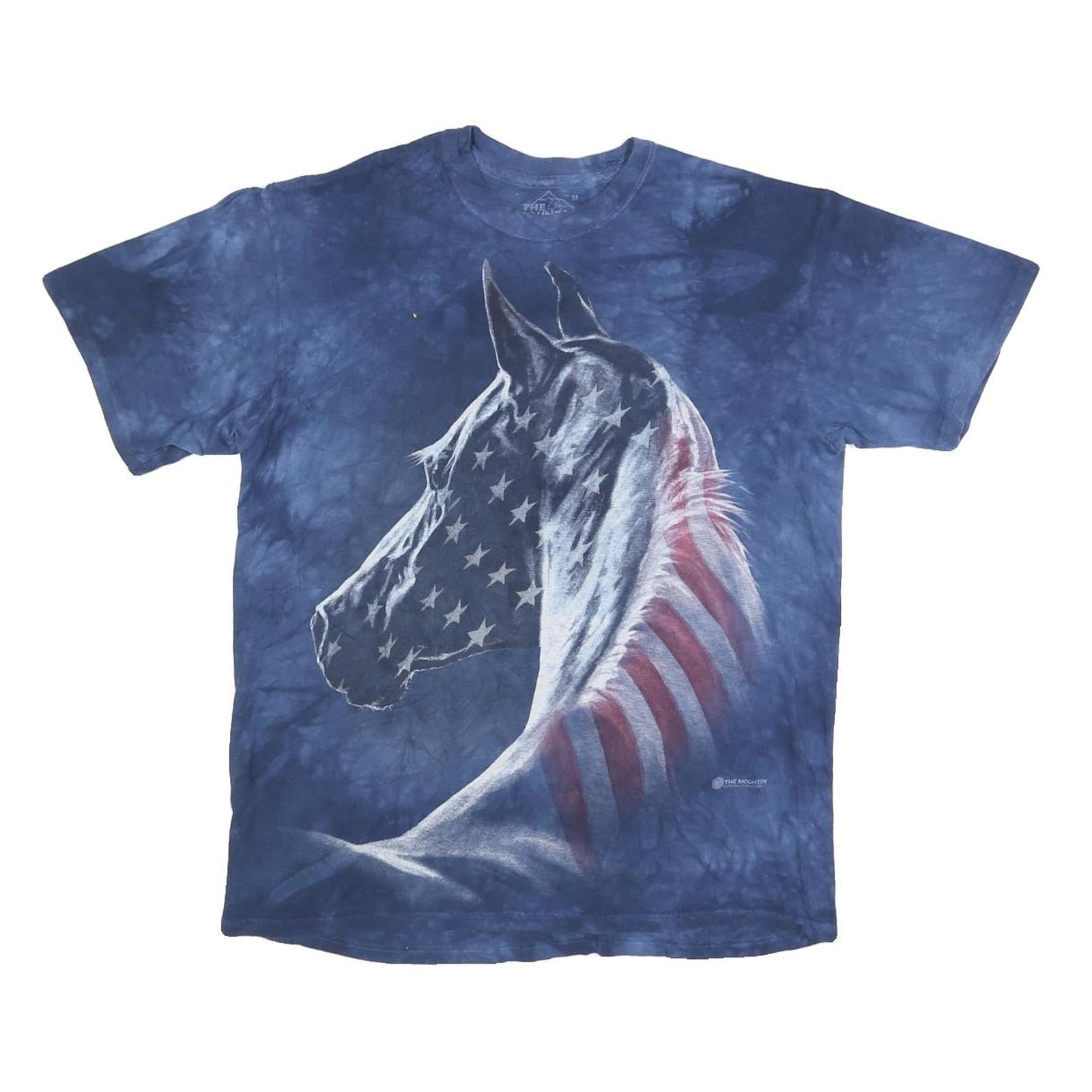 THE MOUNTAIN Mens Blue Graphic T-Shirt M Short Sleeve Crew Neck Cotton Blend Refurbished - N/A refurbished available on Cerqular