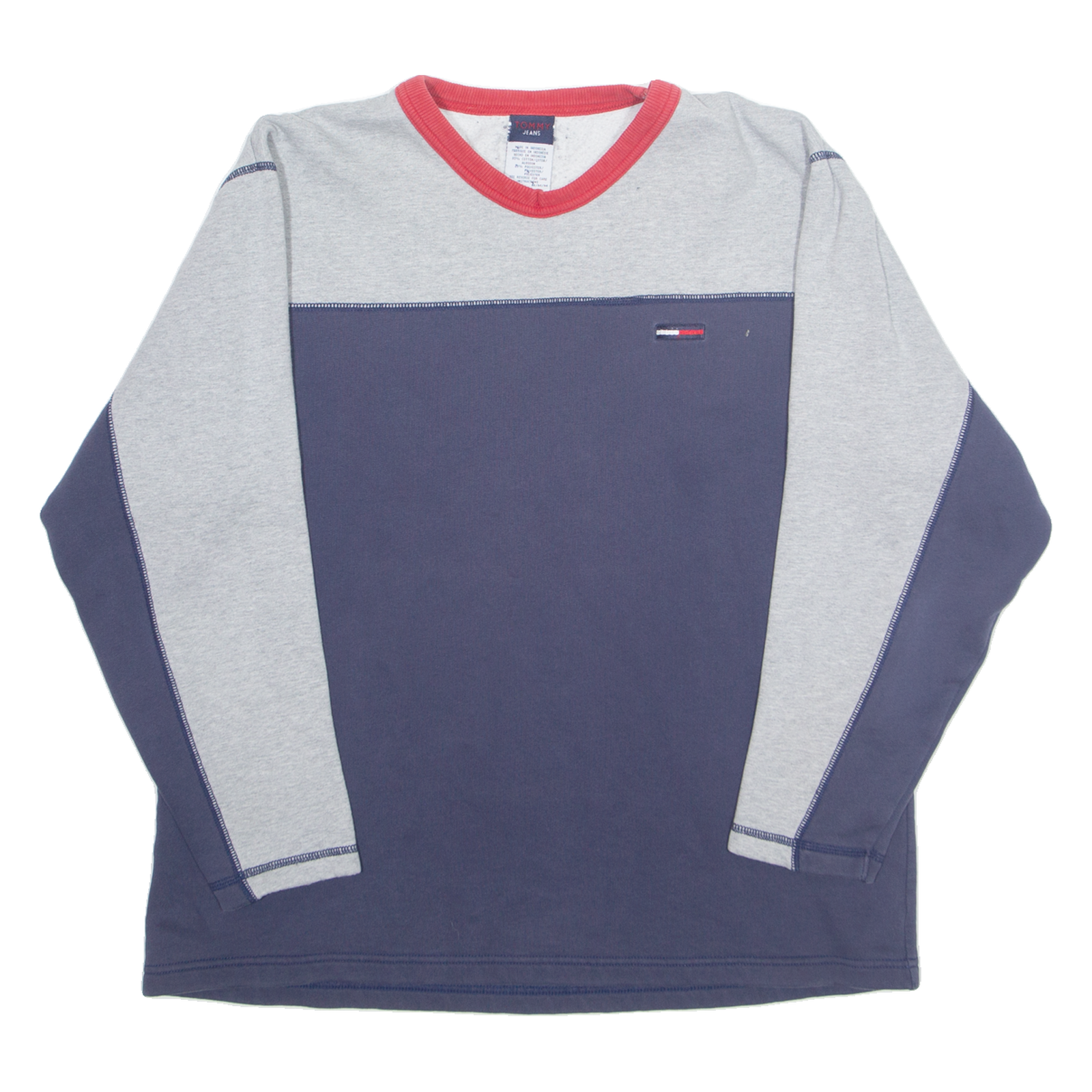 TOMMY JEANS Mens Sweatshirt Blue V-Neck 90s M Refurbished - N/A refurbished available on Cerqular