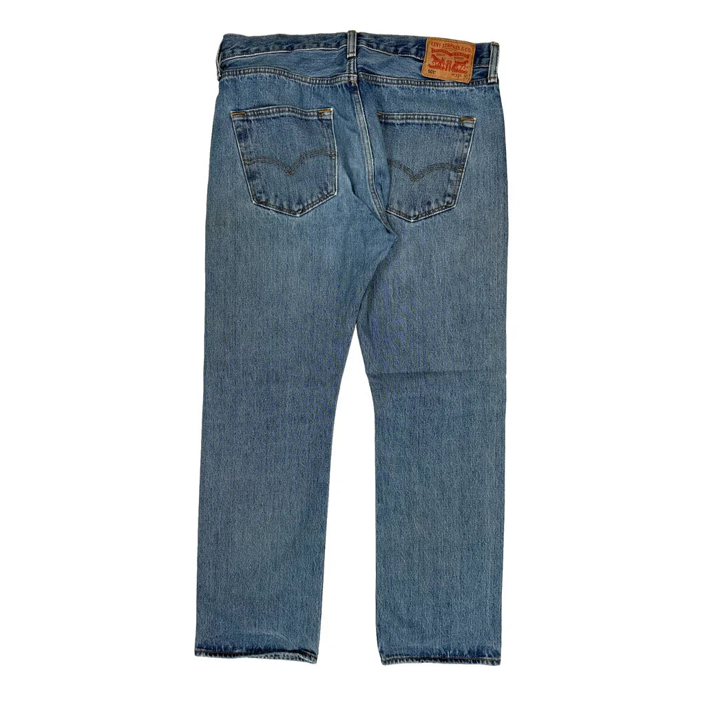501 Levis Jeans - 33W 30L Blue Denim Refurbished - Thrifted (note: this is a term often used to describe second- refurbished available on Cerqular