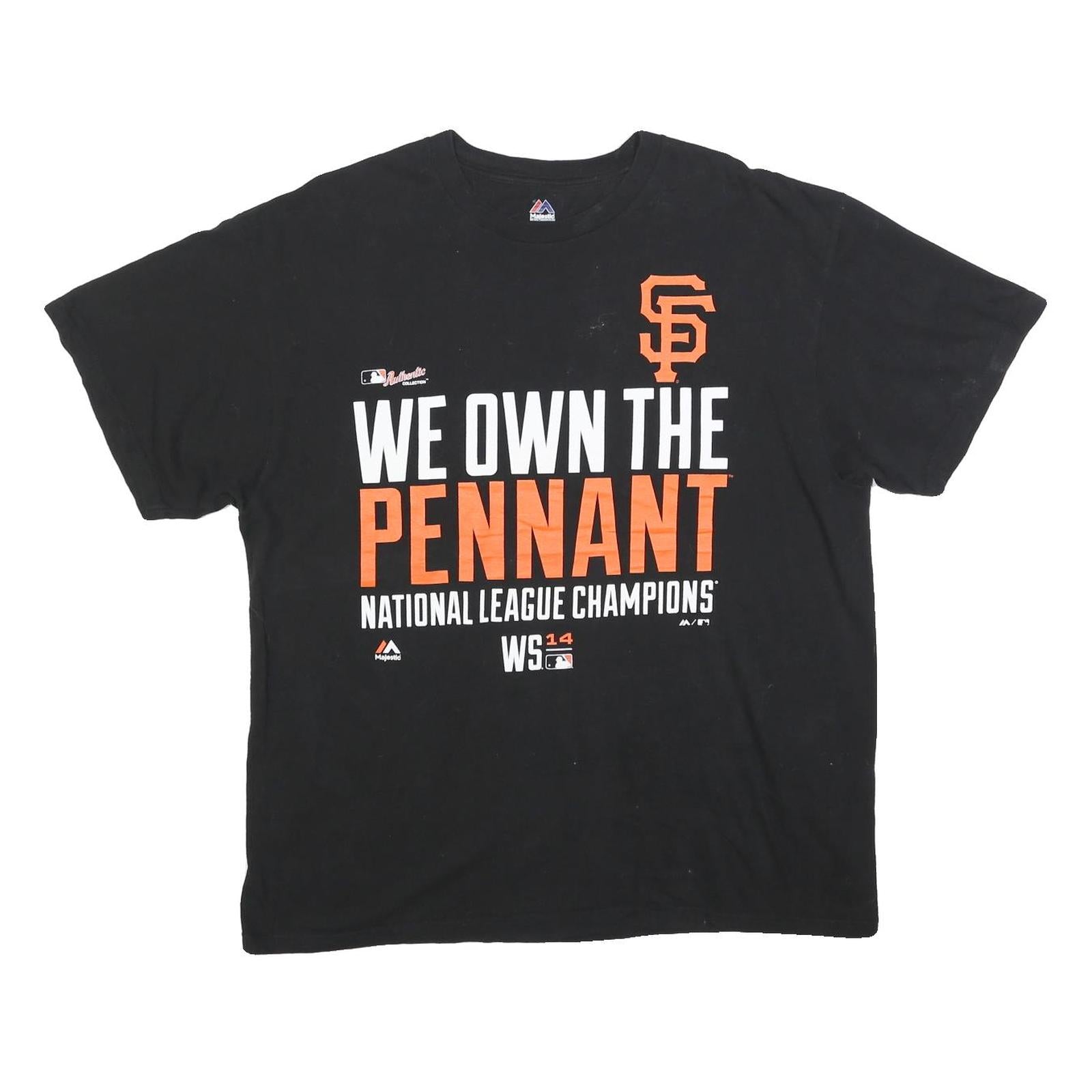 Buy MAJESTIC Mens Black We Own The Pennant Graphic T-Shirt XL Short Sleeve Crew Neck Refurbished - $19.49 MAJESTIC Mens Black We Own The Pennant Graphic T-Shirt XL Short Sleeve Crew Neck Refurbished - N/A refurbished available on Cerqular