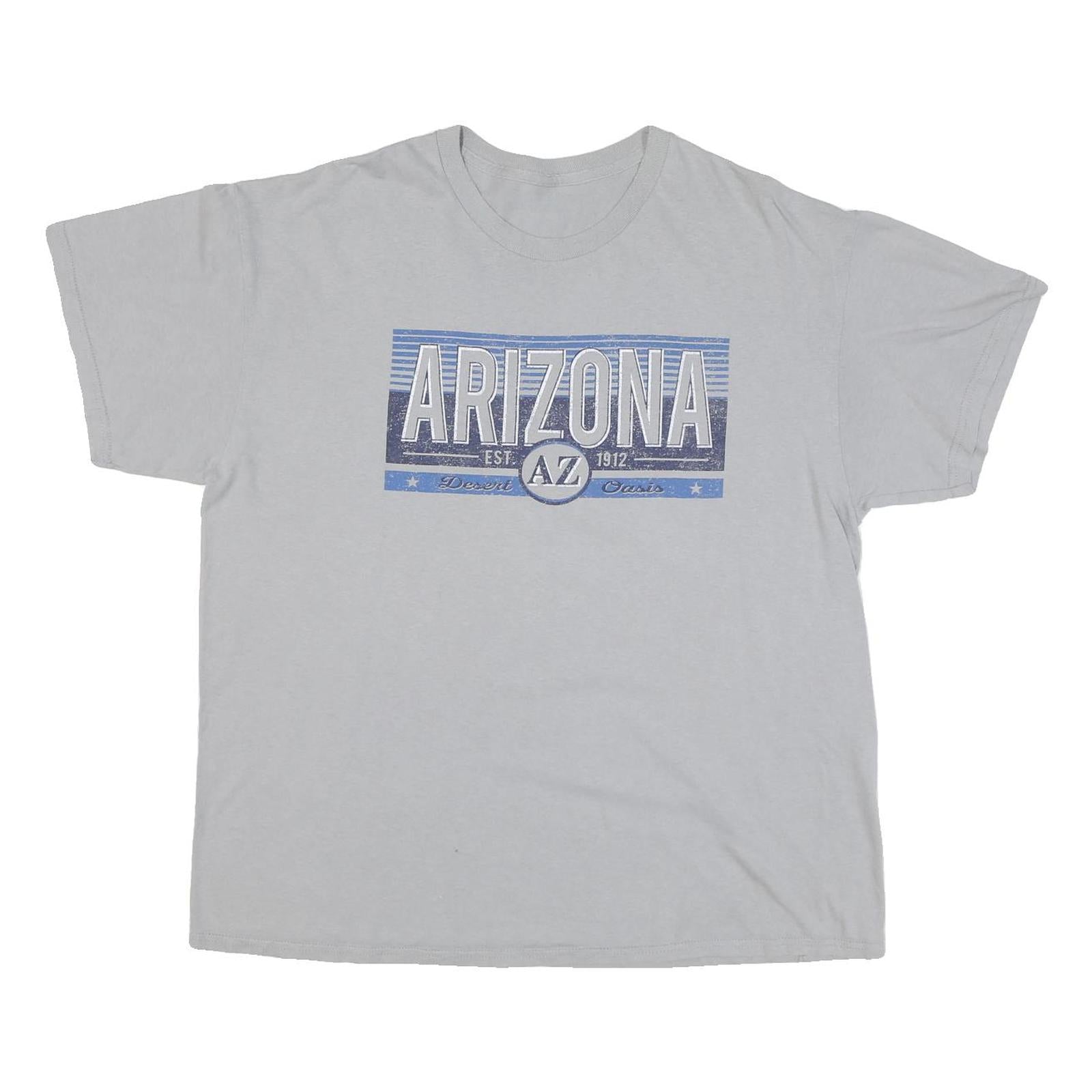 Mens Light Grey Arizona Graphic T-Shirt L Short Sleeve Crew Neck Cotton Blend Refurbished - N/A refurbished available on Cerqular